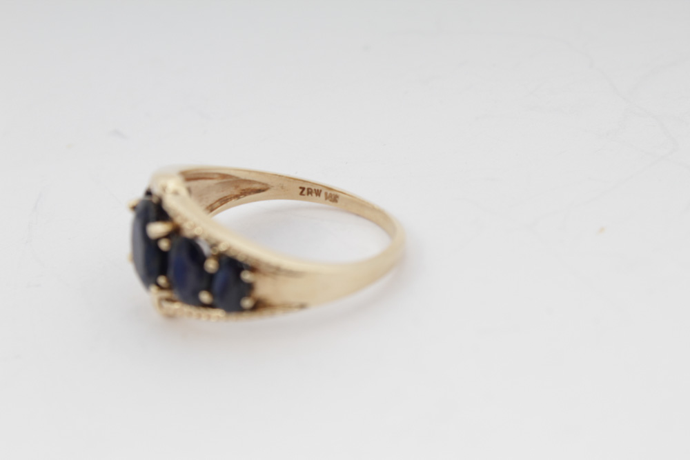 14K Yellow Gold Sapphire Ring
