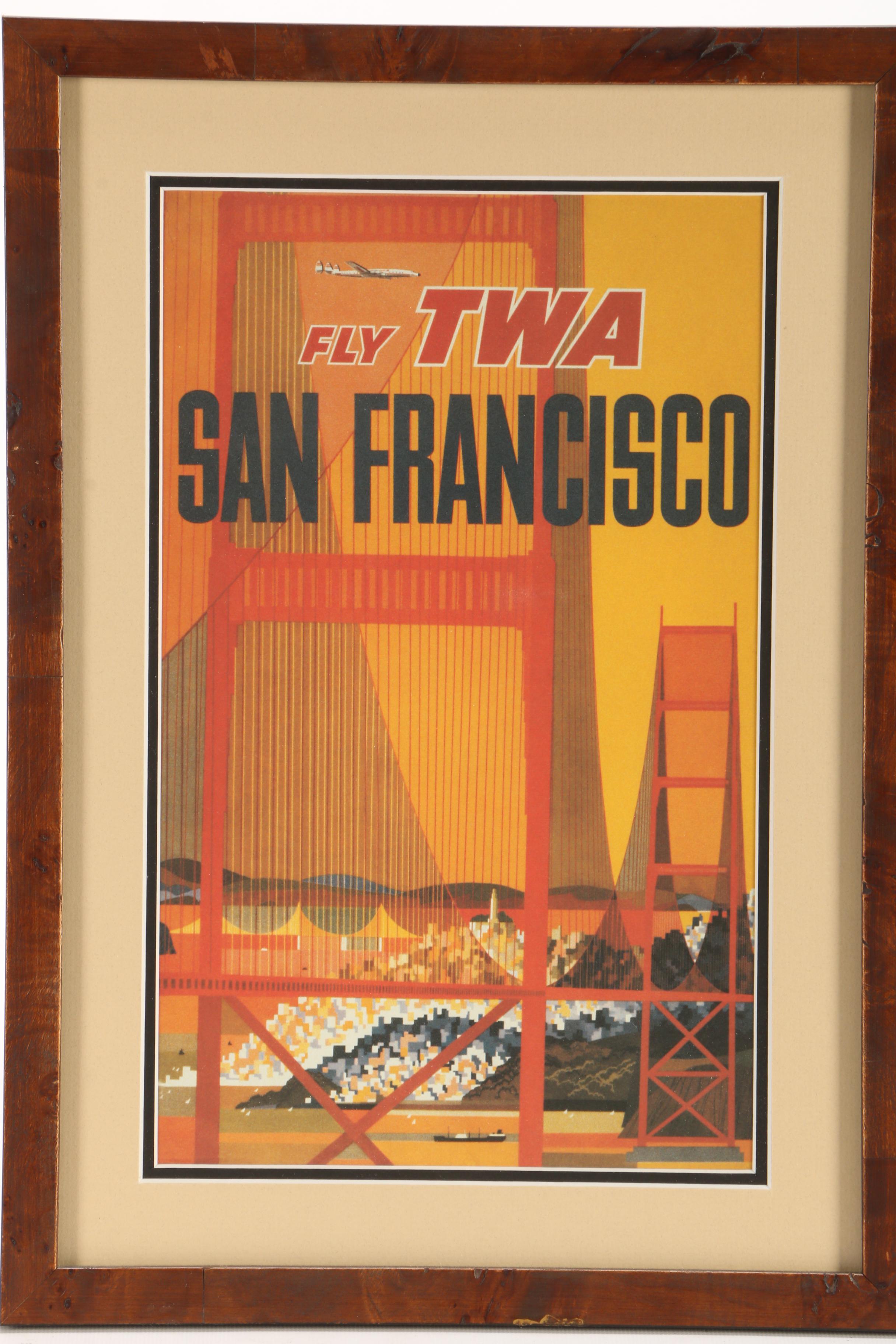 Reproduction Print after Travel Poster for TWA San Francisco