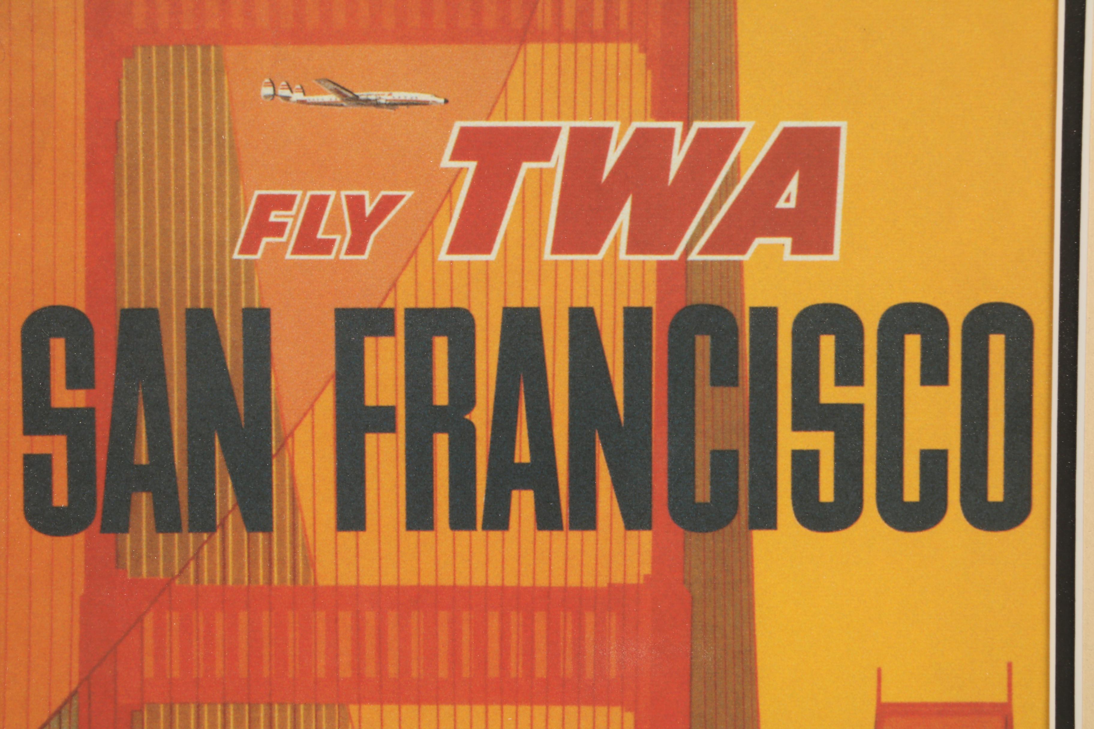 Reproduction Print after Travel Poster for TWA San Francisco