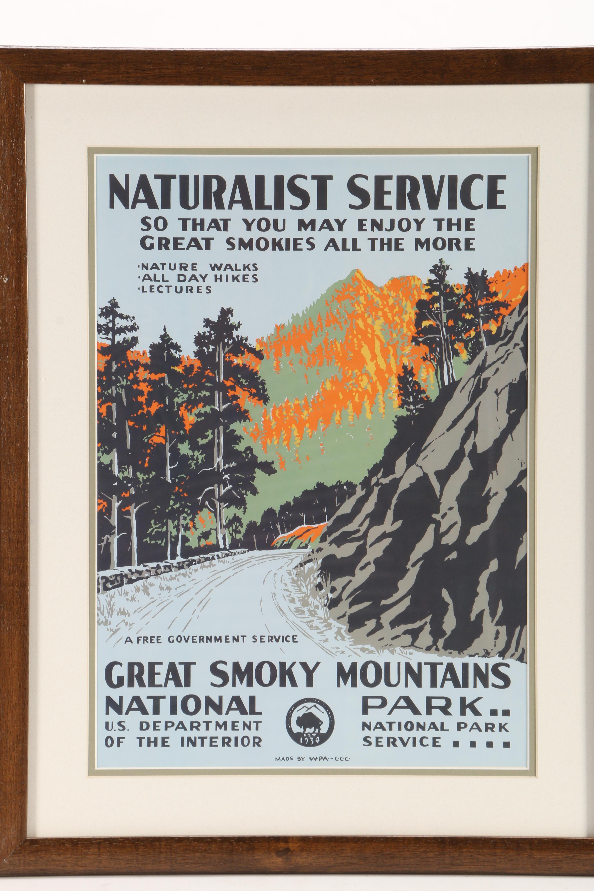 Reproduction Print after WPA Poster for Great Smokey Mountains National Park