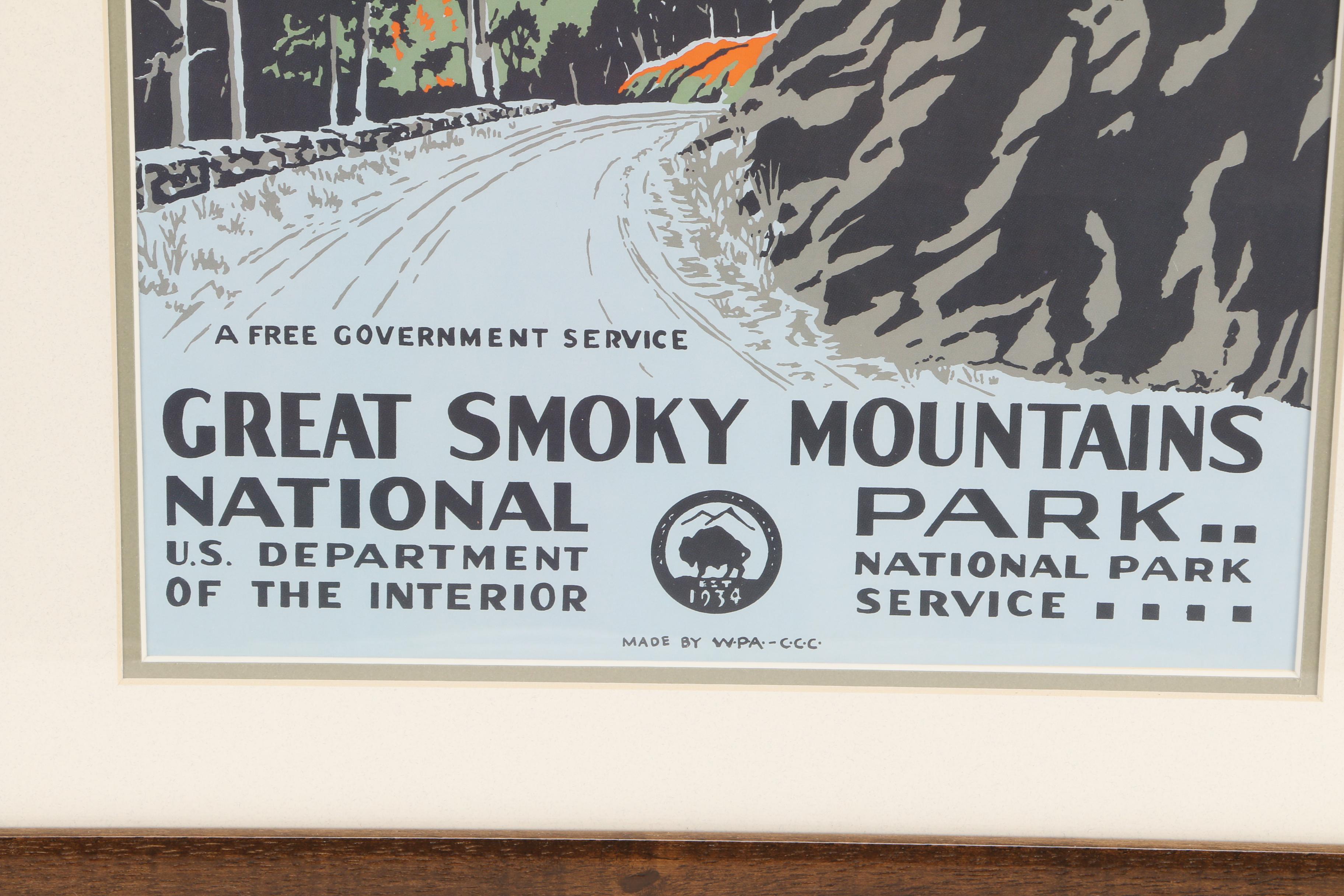 Reproduction Print after WPA Poster for Great Smokey Mountains National Park