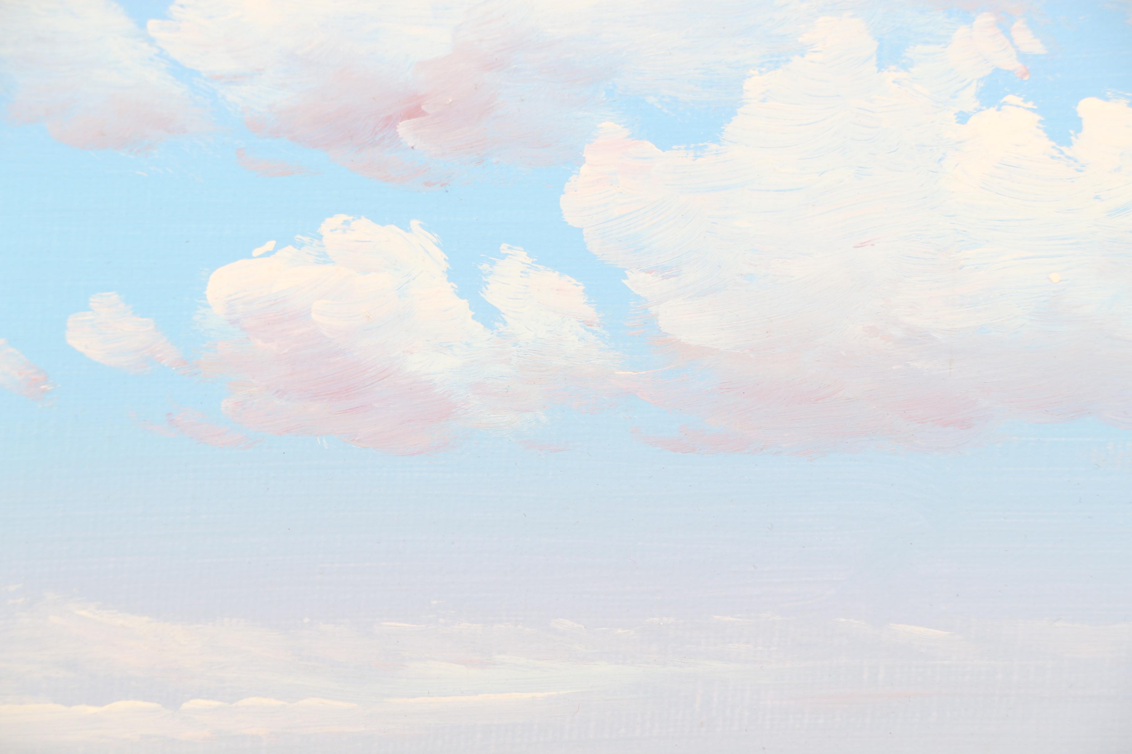 P. Watkins Acrylic Painting of Children on the Beach