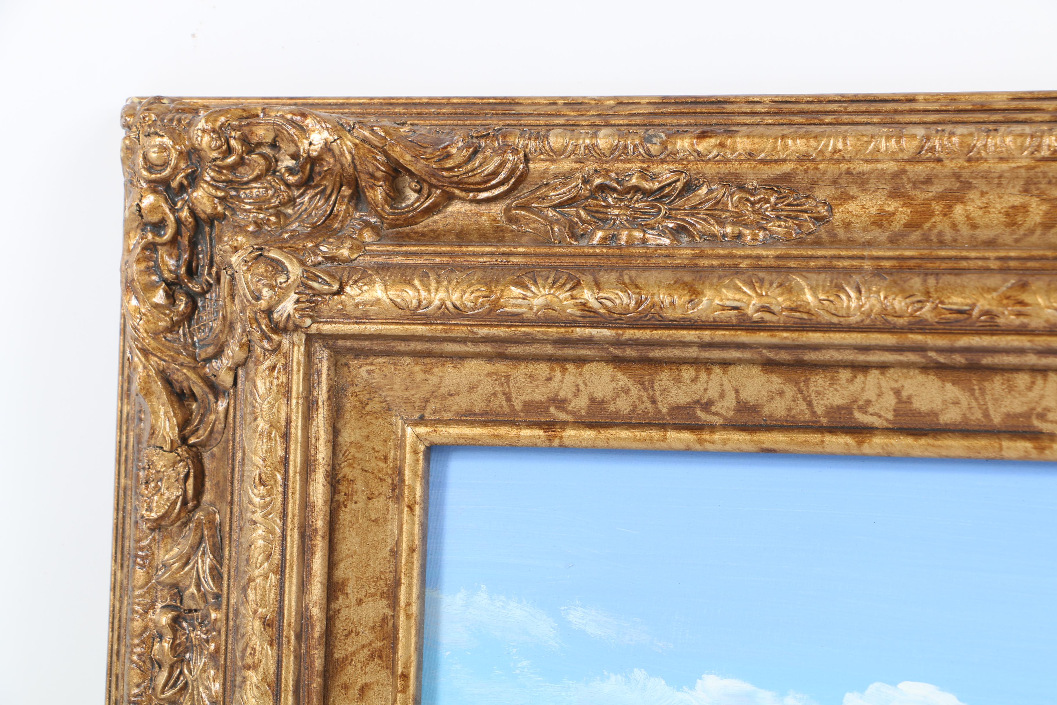 P. Watkins Acrylic Painting of Children on the Beach