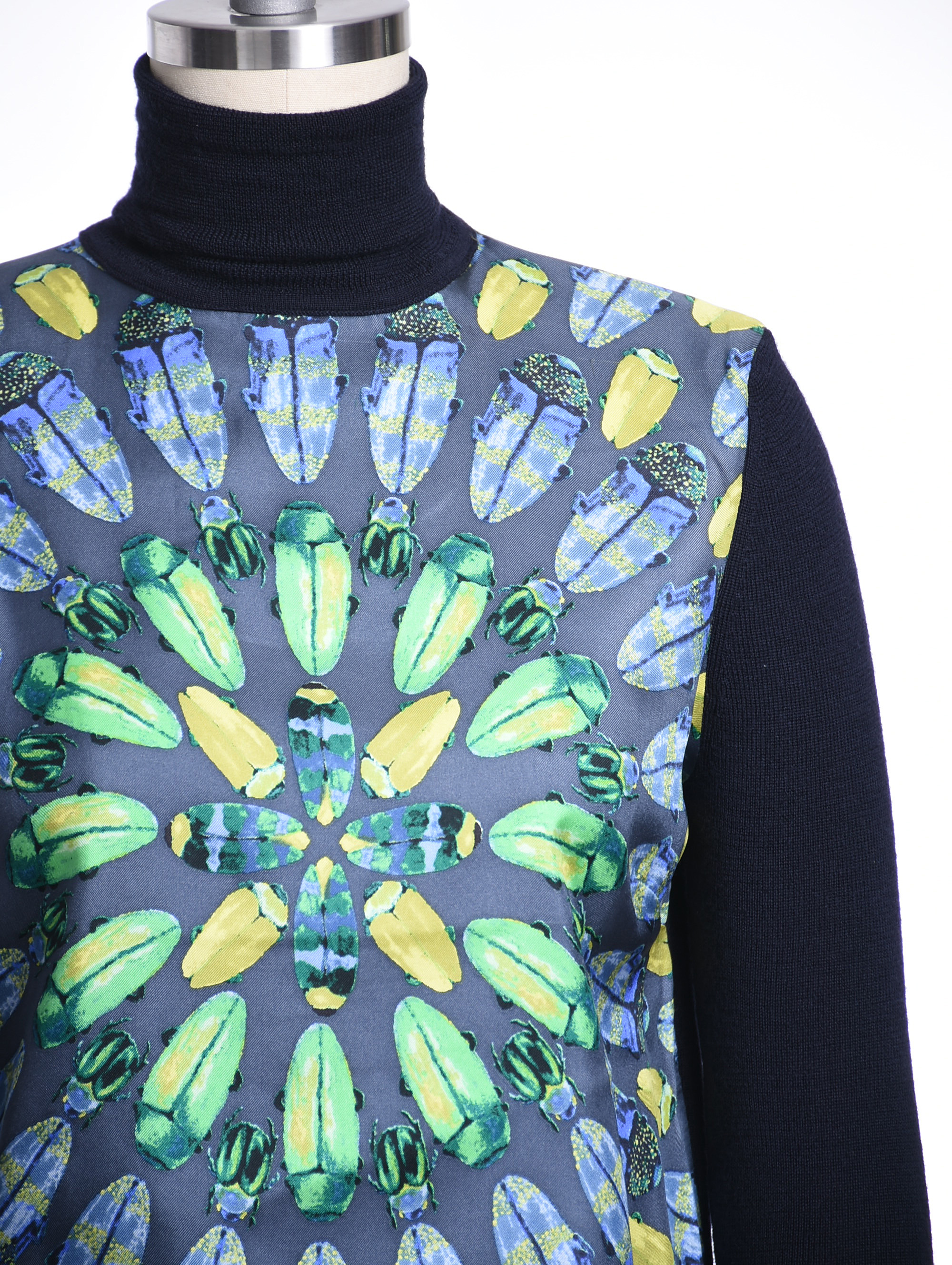 Tory Burch "Beetle" Silk Turtleneck