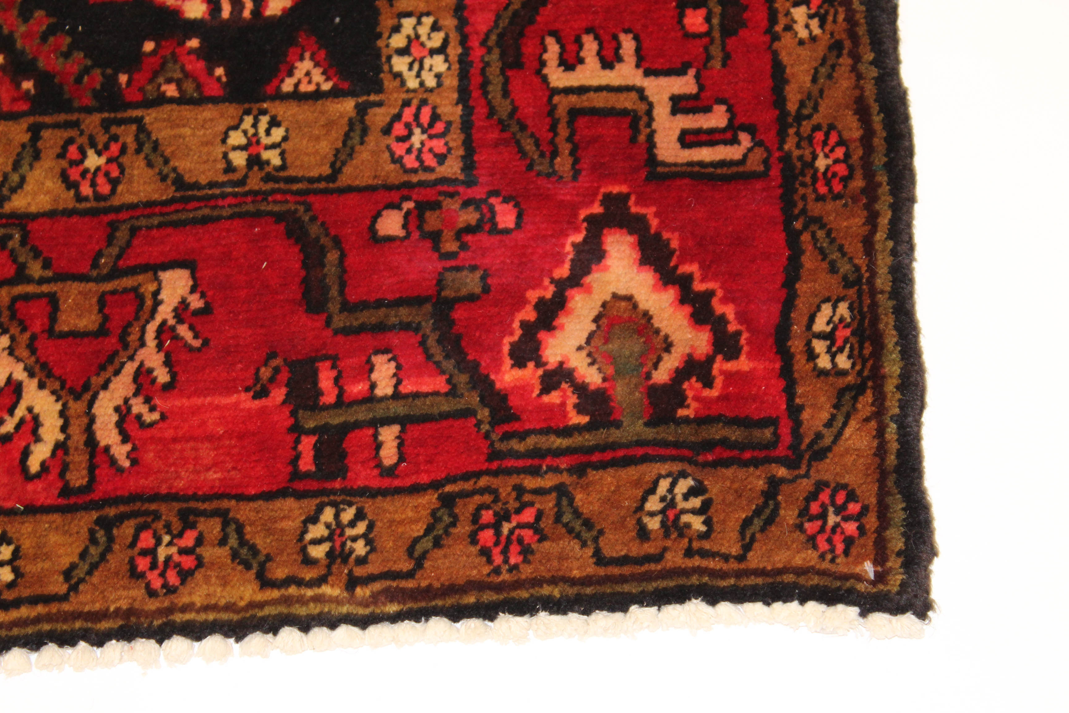 Semi-Antique Hand-Knotted Persian Zanjan Rug