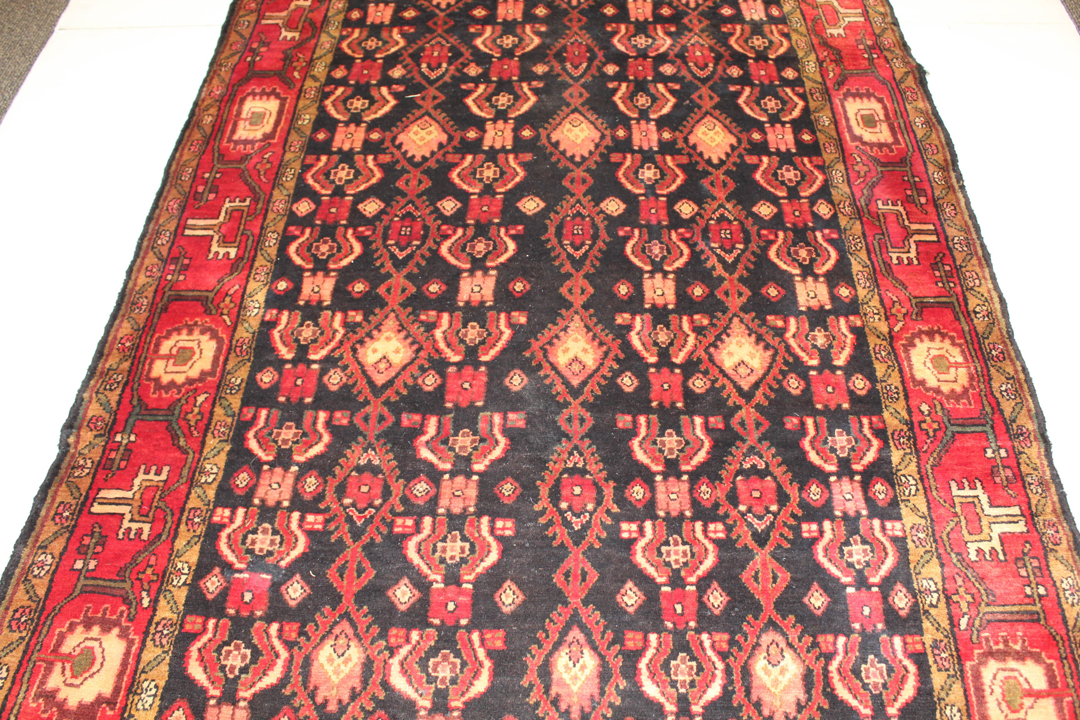 Semi-Antique Hand-Knotted Persian Zanjan Rug