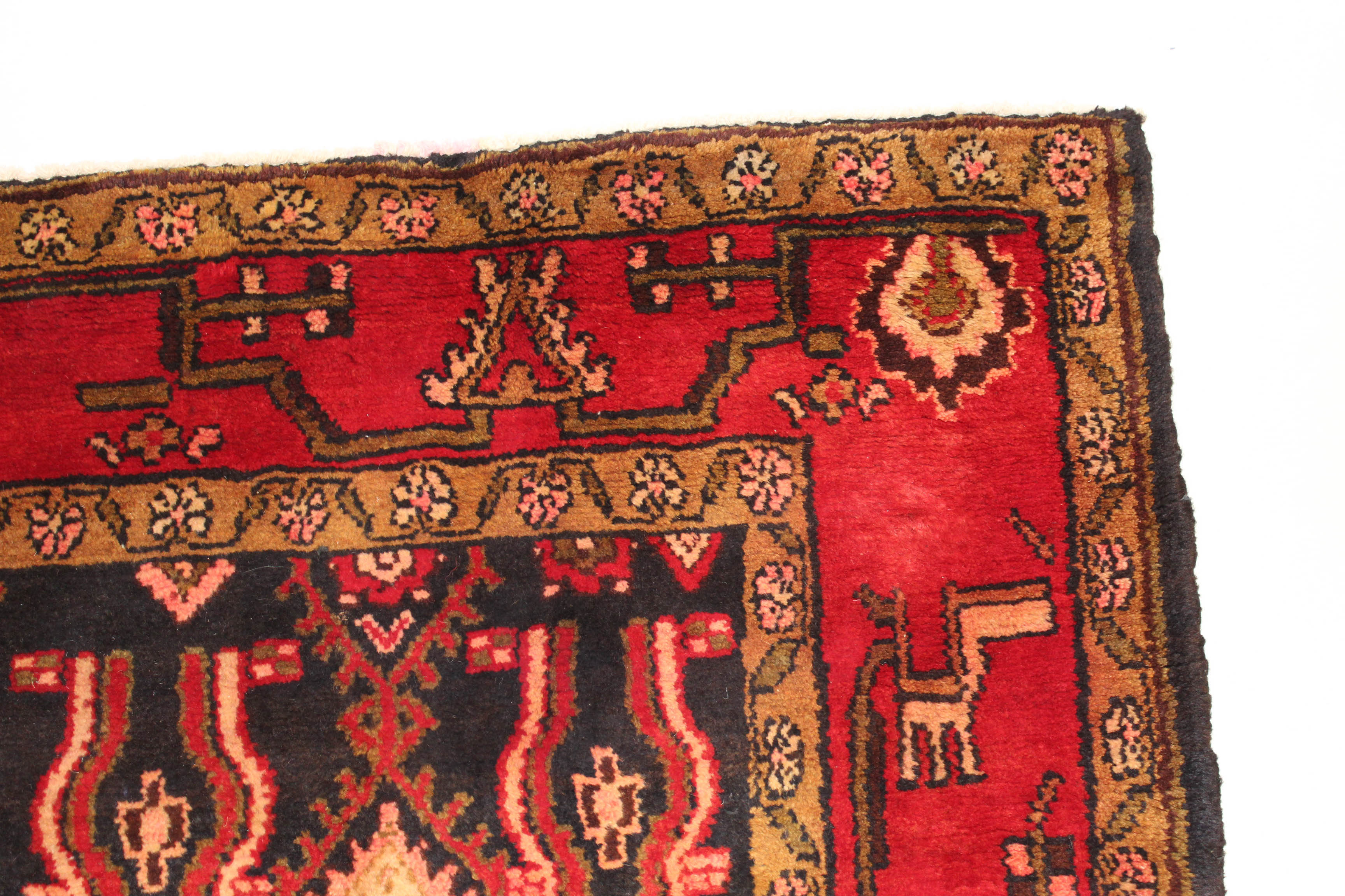 Semi-Antique Hand-Knotted Persian Zanjan Rug