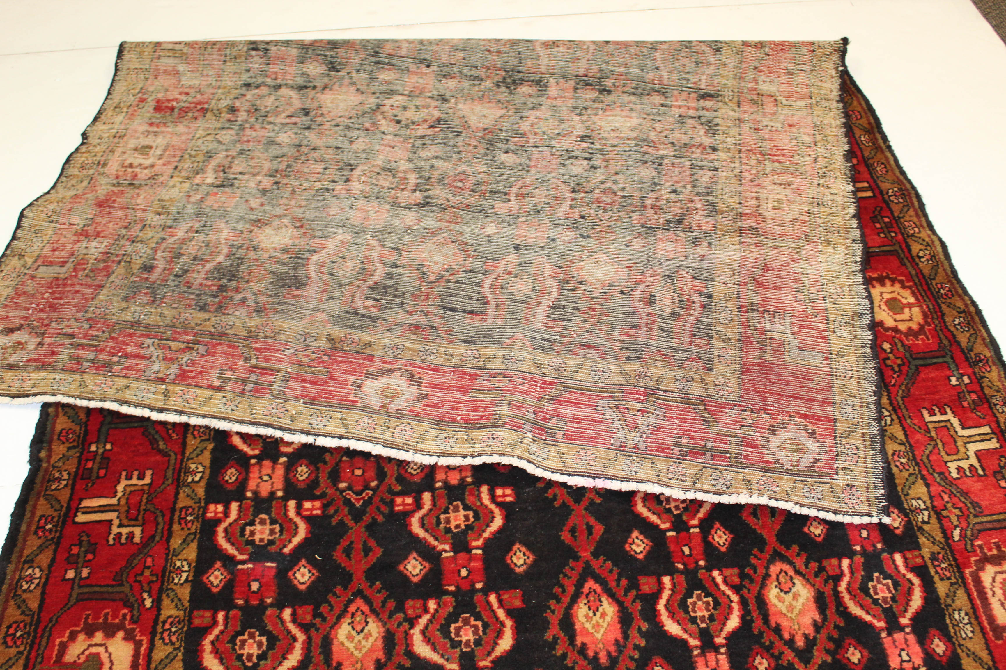 Semi-Antique Hand-Knotted Persian Zanjan Rug