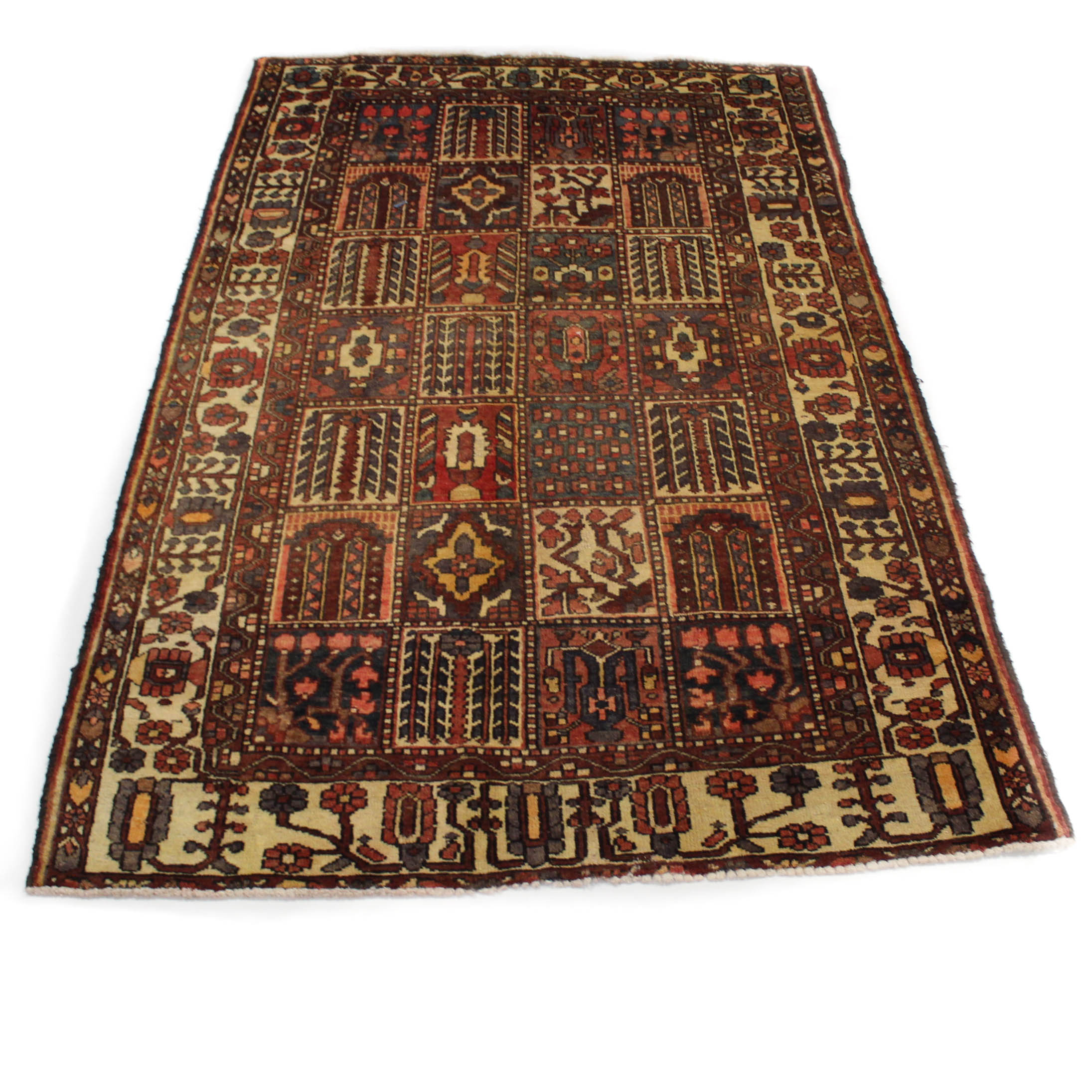 Semi-Antique Hand-Knotted Persian Bakhtiari Rug