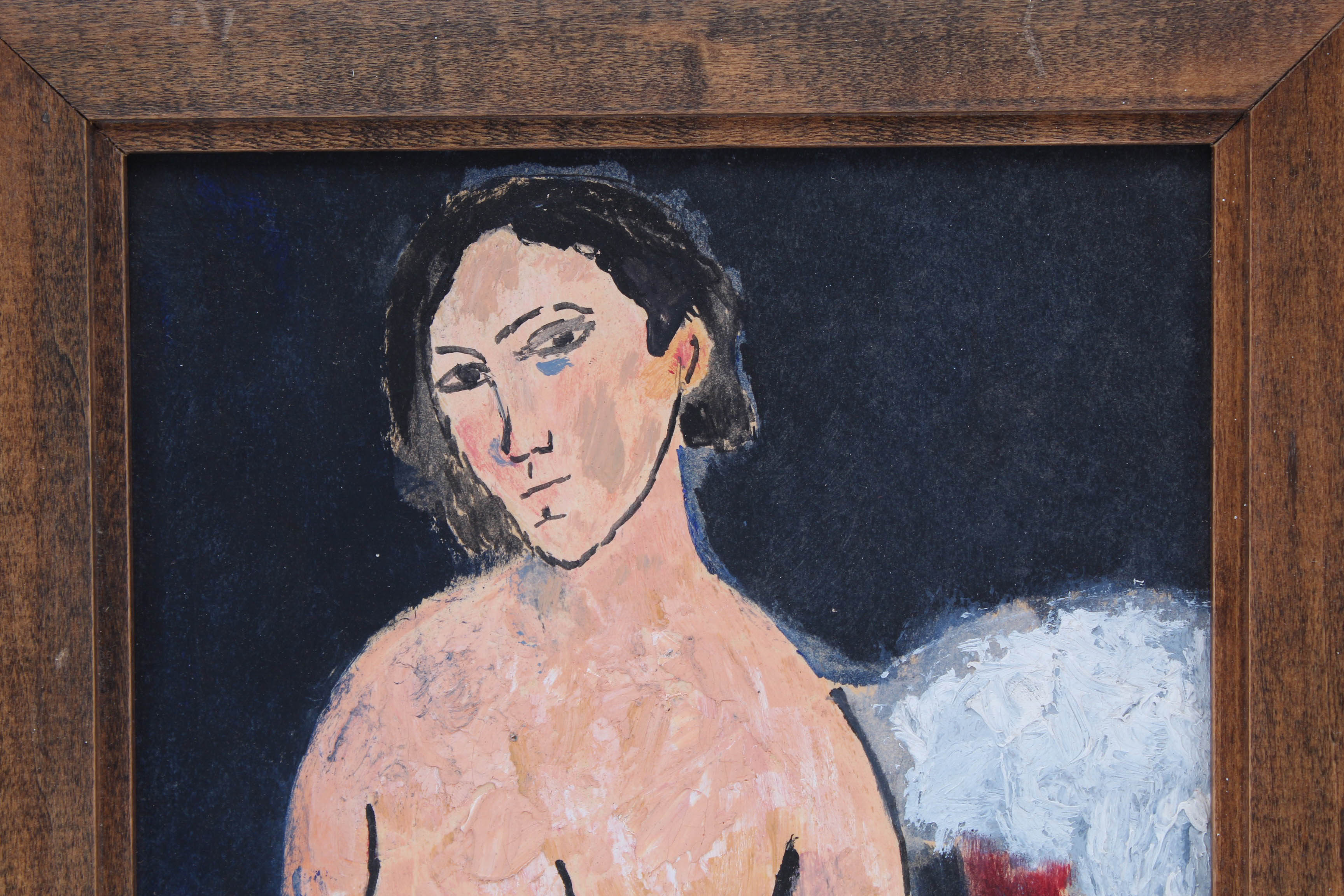 Nude Portrait Oil Painting on Board