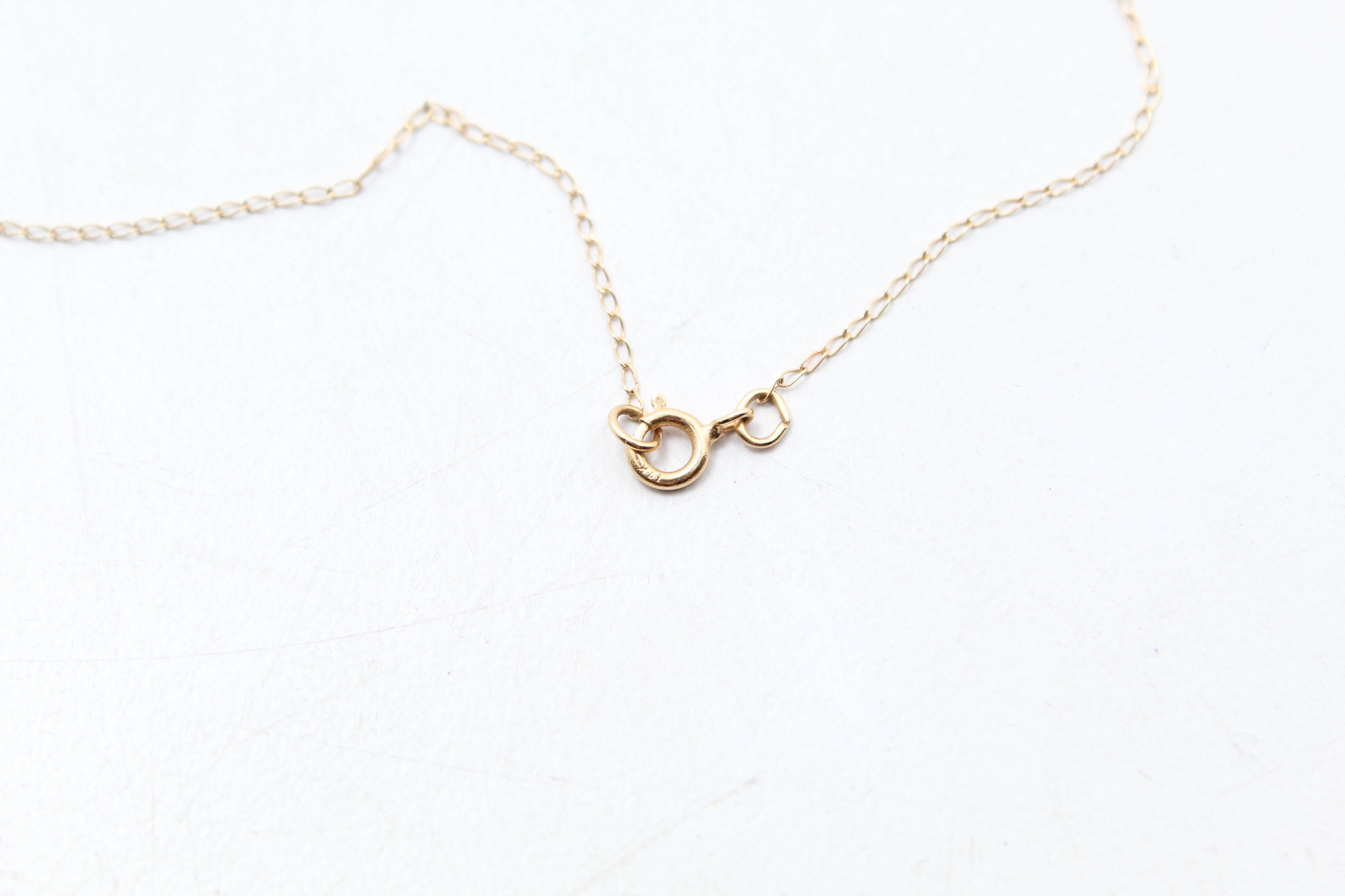 14K Yellow Gold Cubic Zirconia Locket Necklace