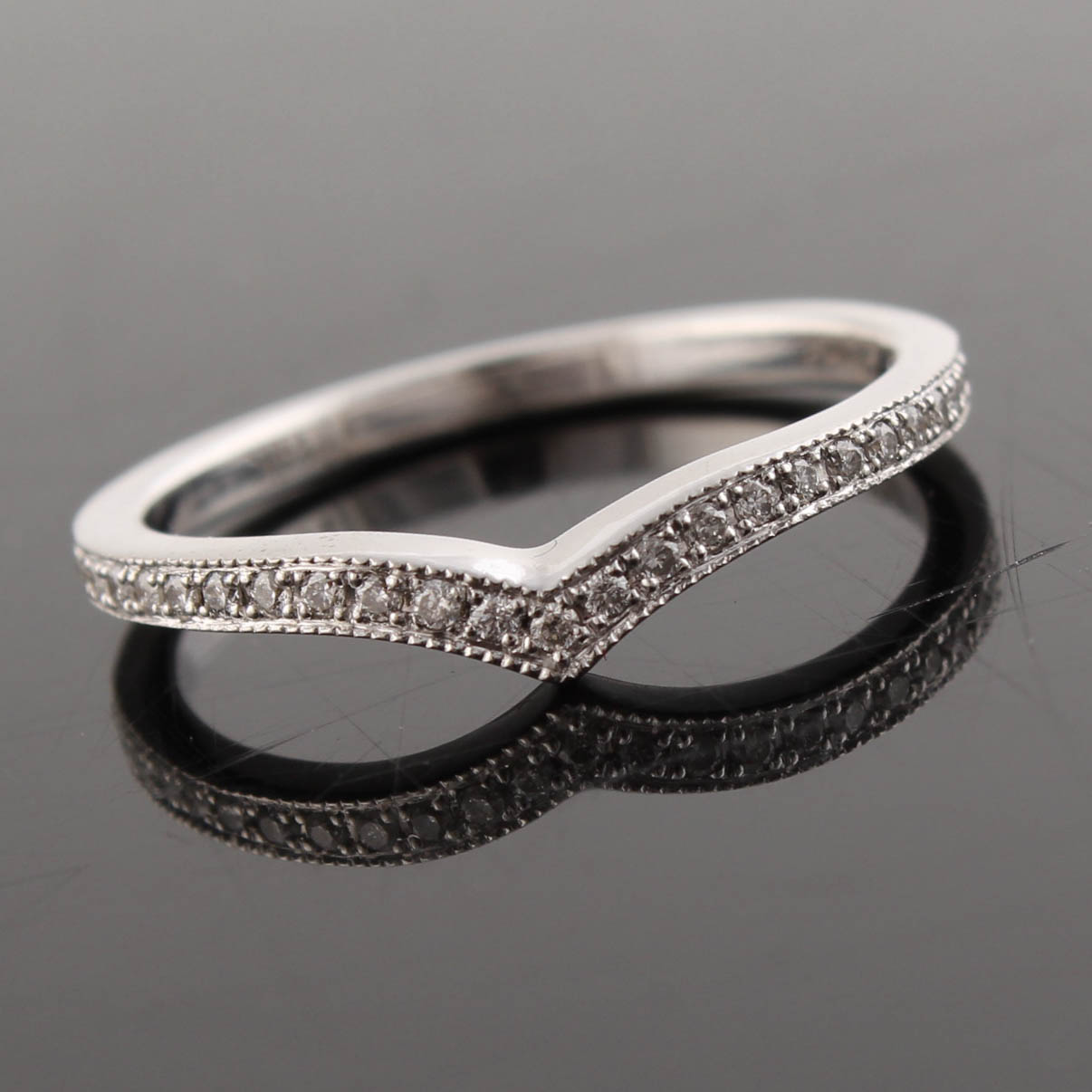 Neil Lane 14K White Gold Diamond Chevron Wedding Band