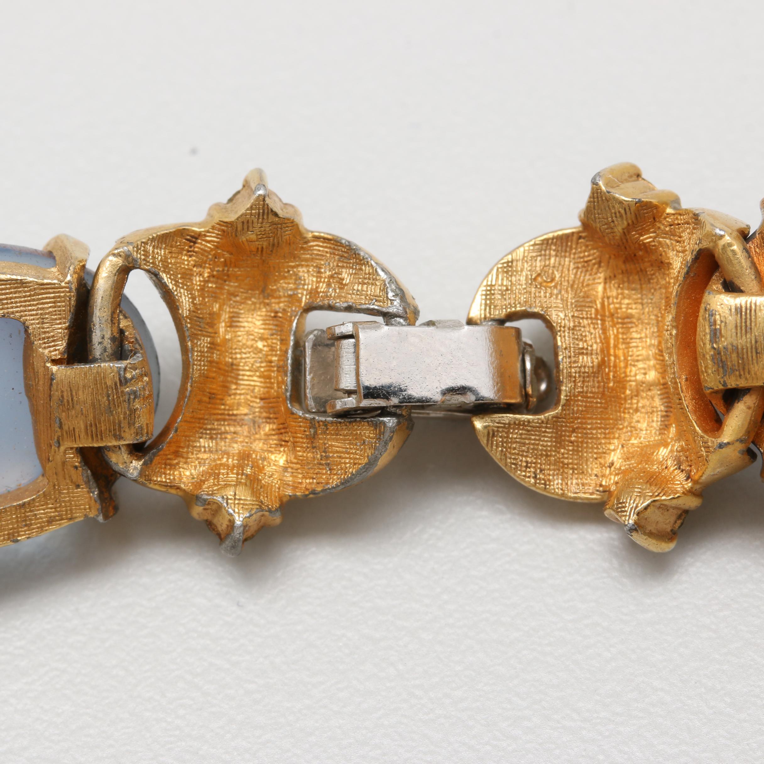 Joseph Mazer Gold Tone Glass Necklace and Bracelet