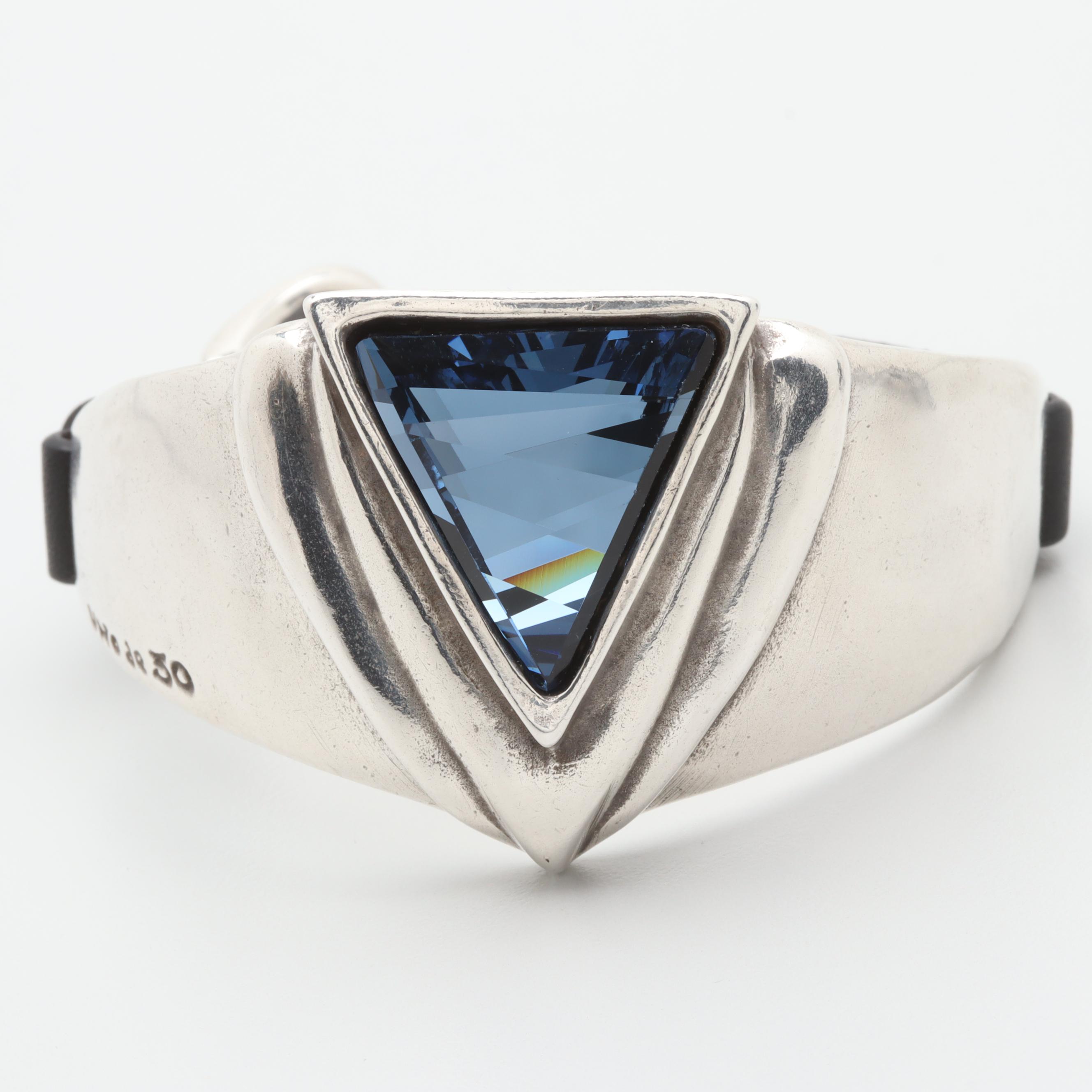 Uno de 50 Silver Tone Metal Glass Bracelet