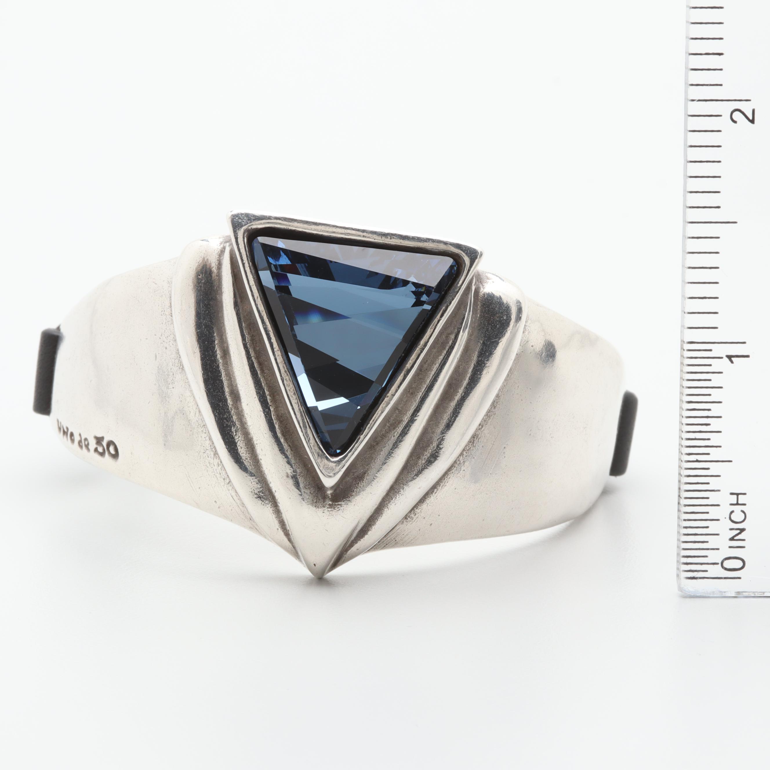 Uno de 50 Silver Tone Metal Glass Bracelet