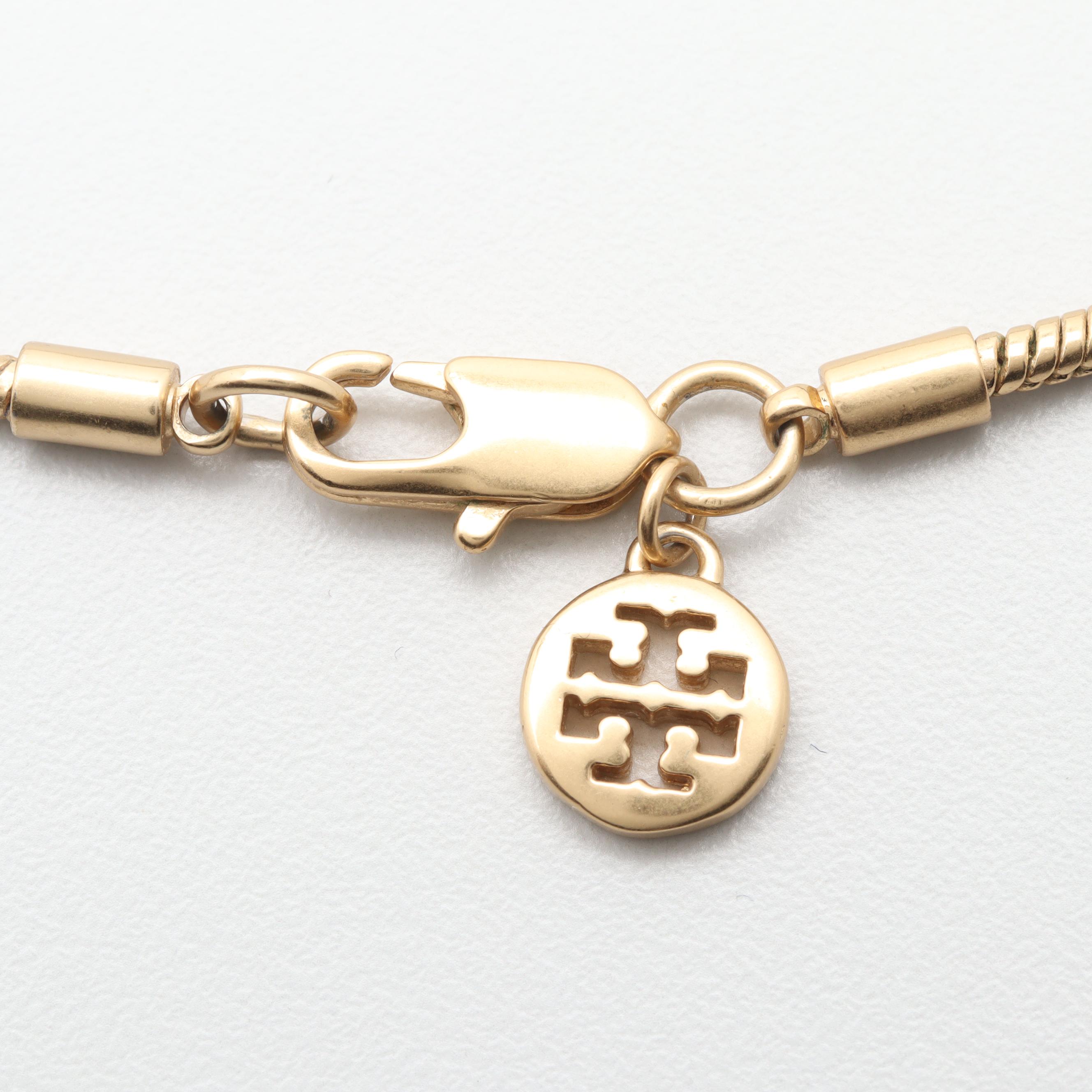 Tory Birch Gold Tone and Silver Tone Sodalite Necklace