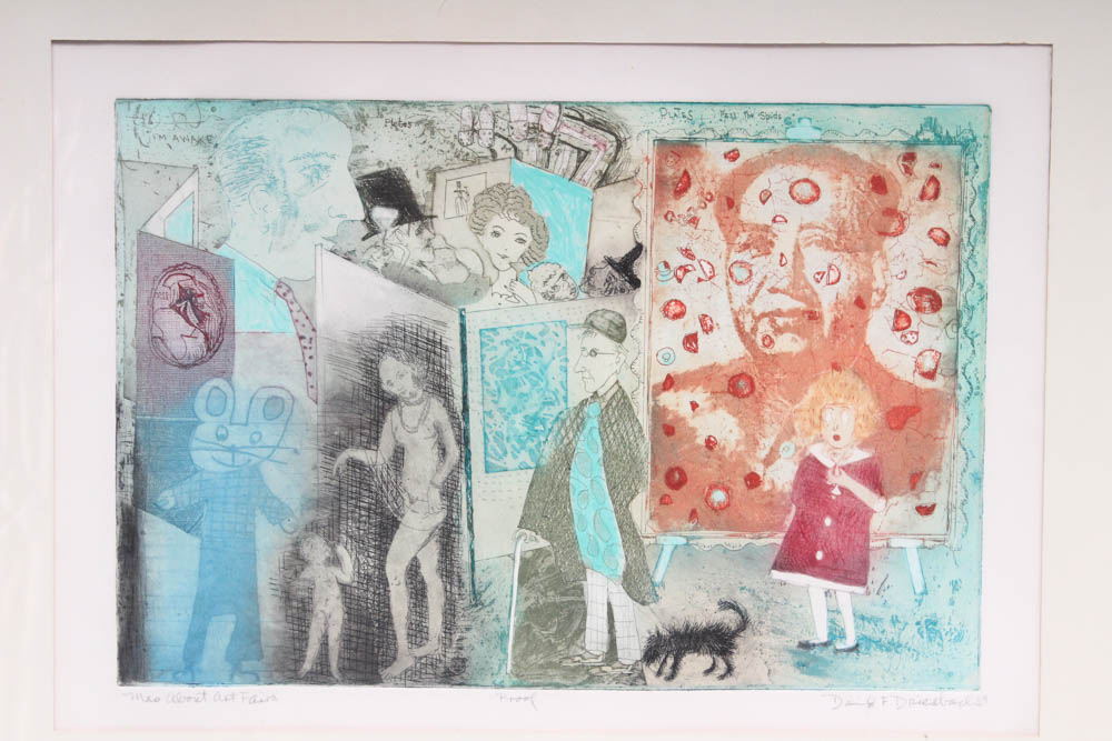 David F. Driesbach Artist Proof Intaglio Print "Mao About Art Fairs"