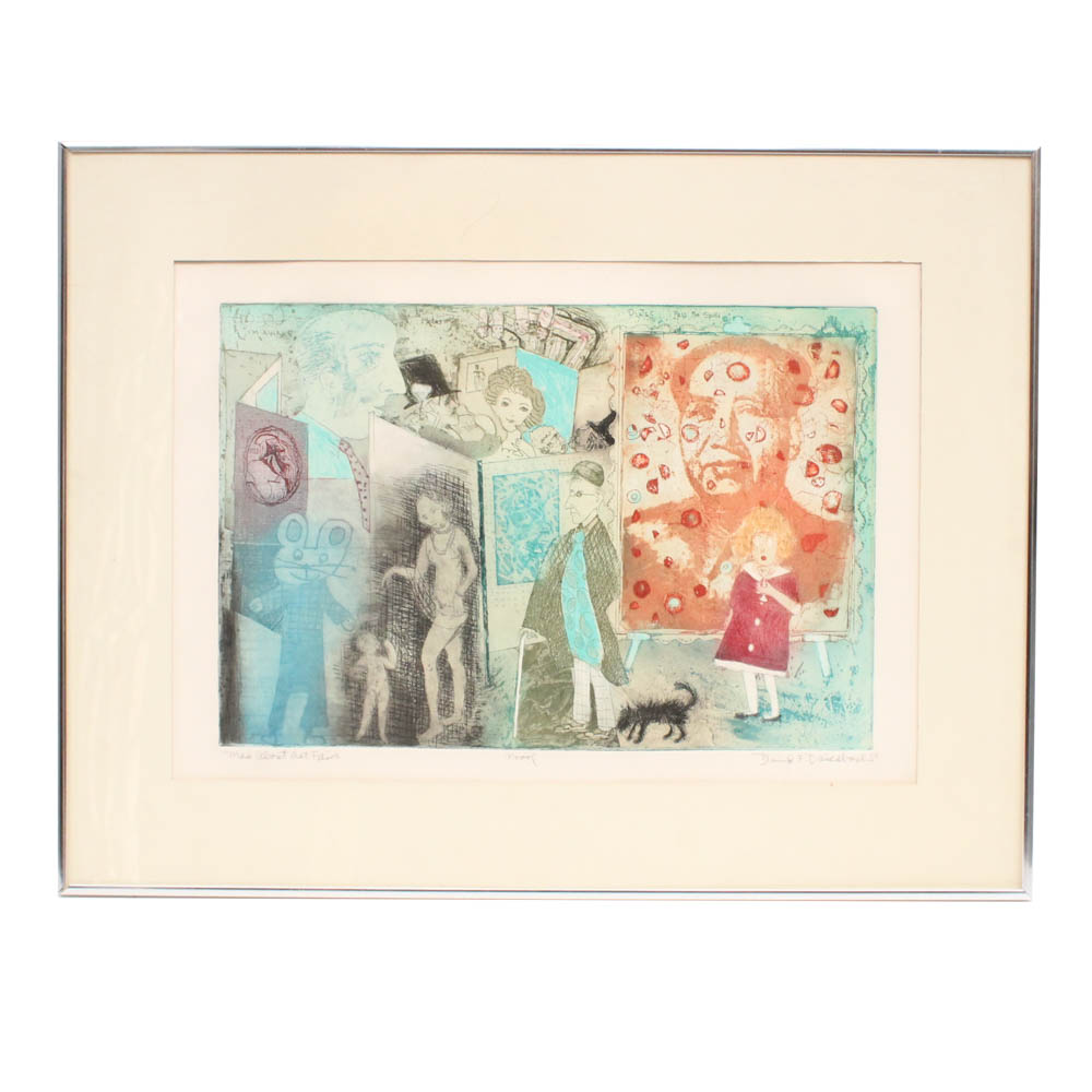 David F. Driesbach Artist Proof Intaglio Print "Mao About Art Fairs"