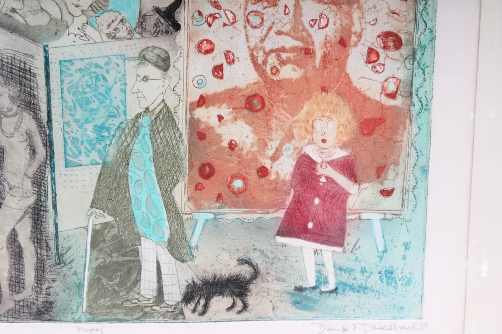 David F. Driesbach Artist Proof Intaglio Print "Mao About Art Fairs"