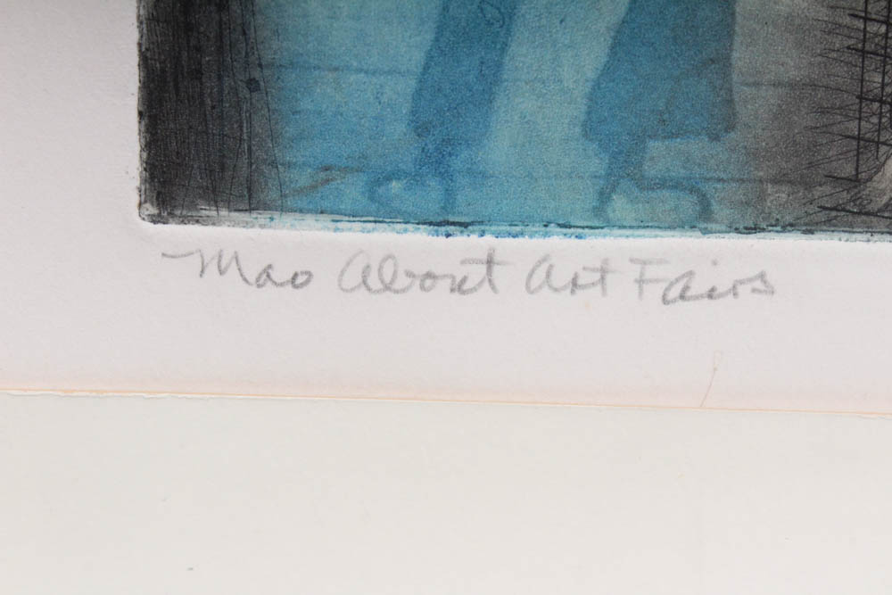 David F. Driesbach Artist Proof Intaglio Print "Mao About Art Fairs"