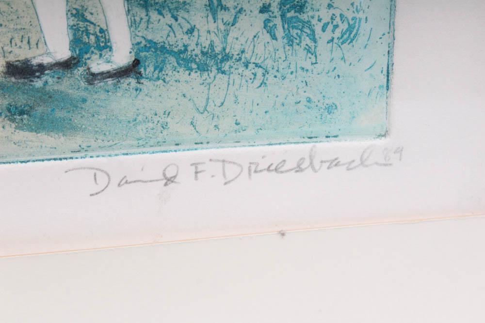 David F. Driesbach Artist Proof Intaglio Print "Mao About Art Fairs"