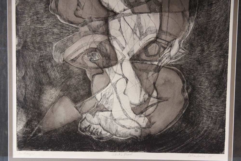 Kryssi Staikidis Artist Proof Stone Lithograph "On Prayer"