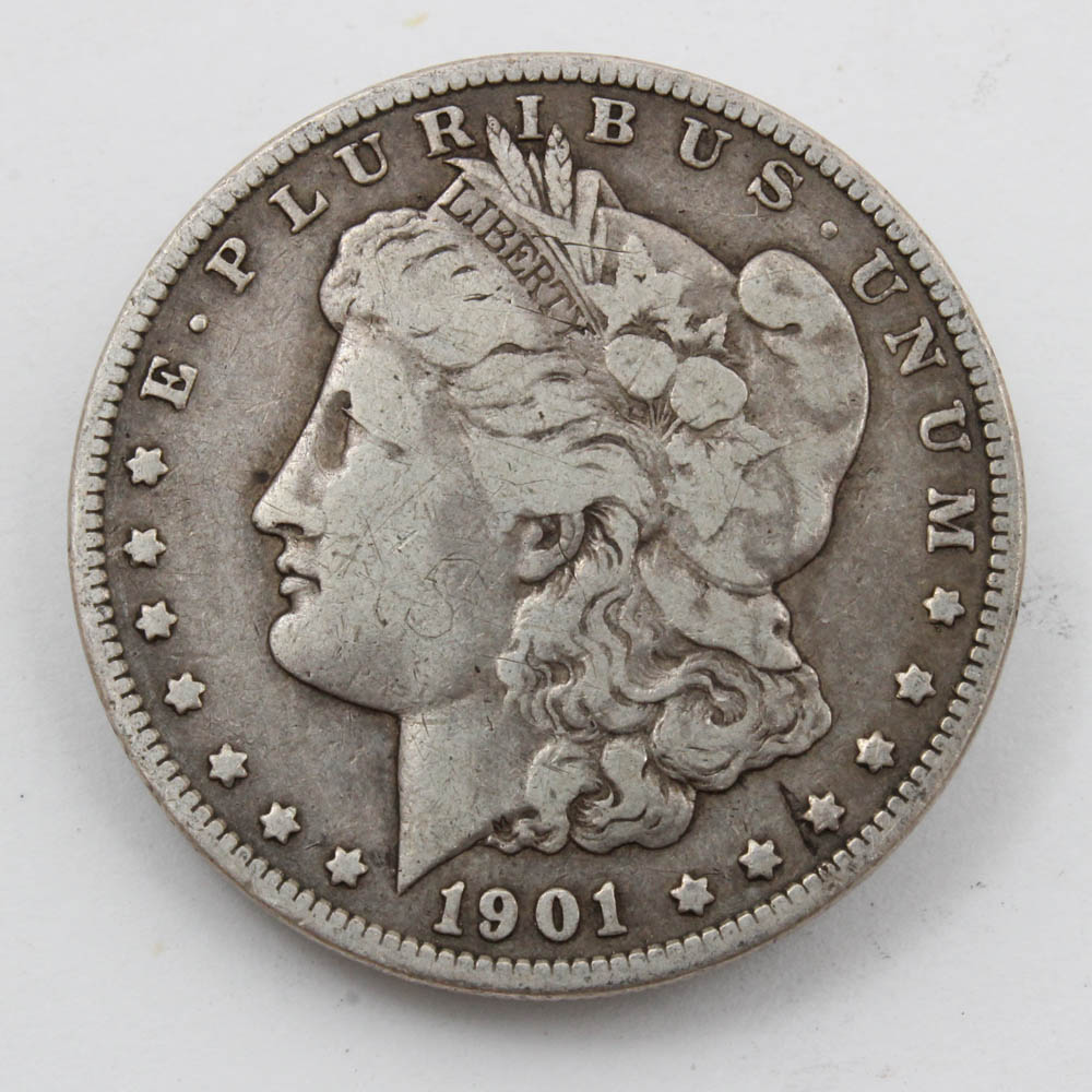 1889, 1901-O and 1921 Morgan Silver Dollars
