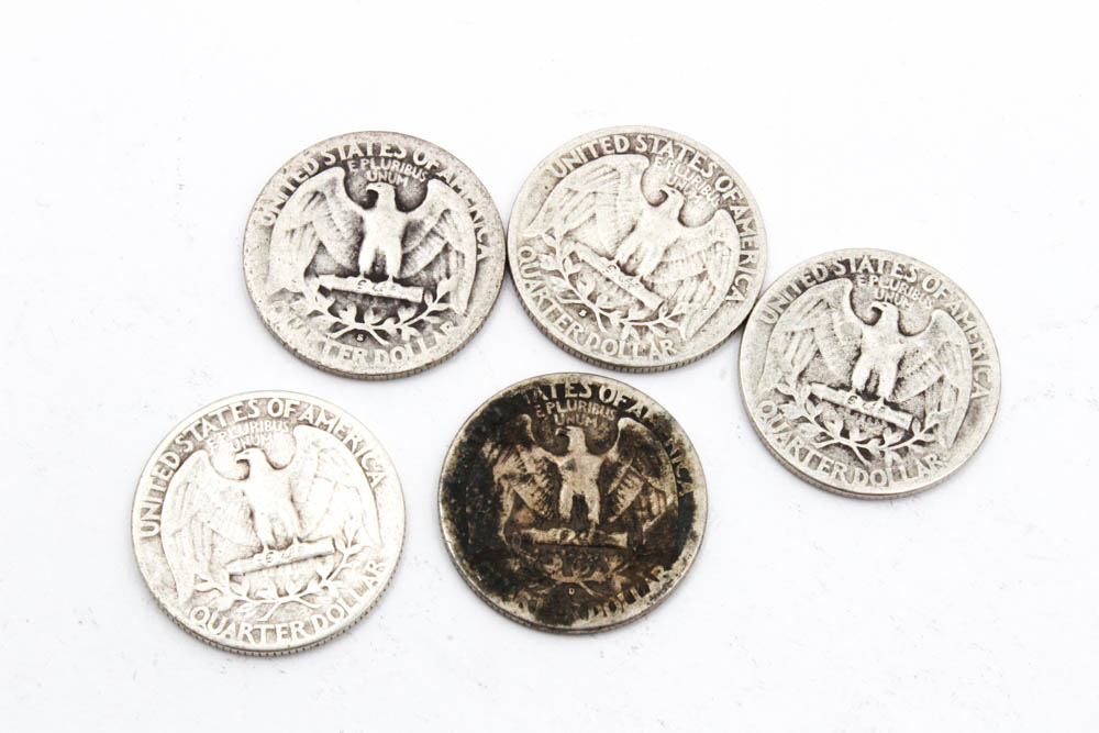 Barber, Standing Liberty and Washington Silver Quarters