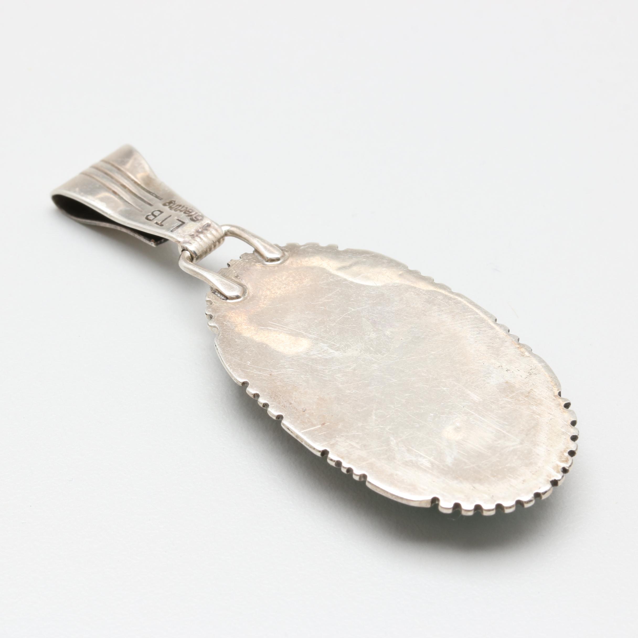 Loren Thomas Begay Navajo Diné Sterling Silver Turquoise Pendant