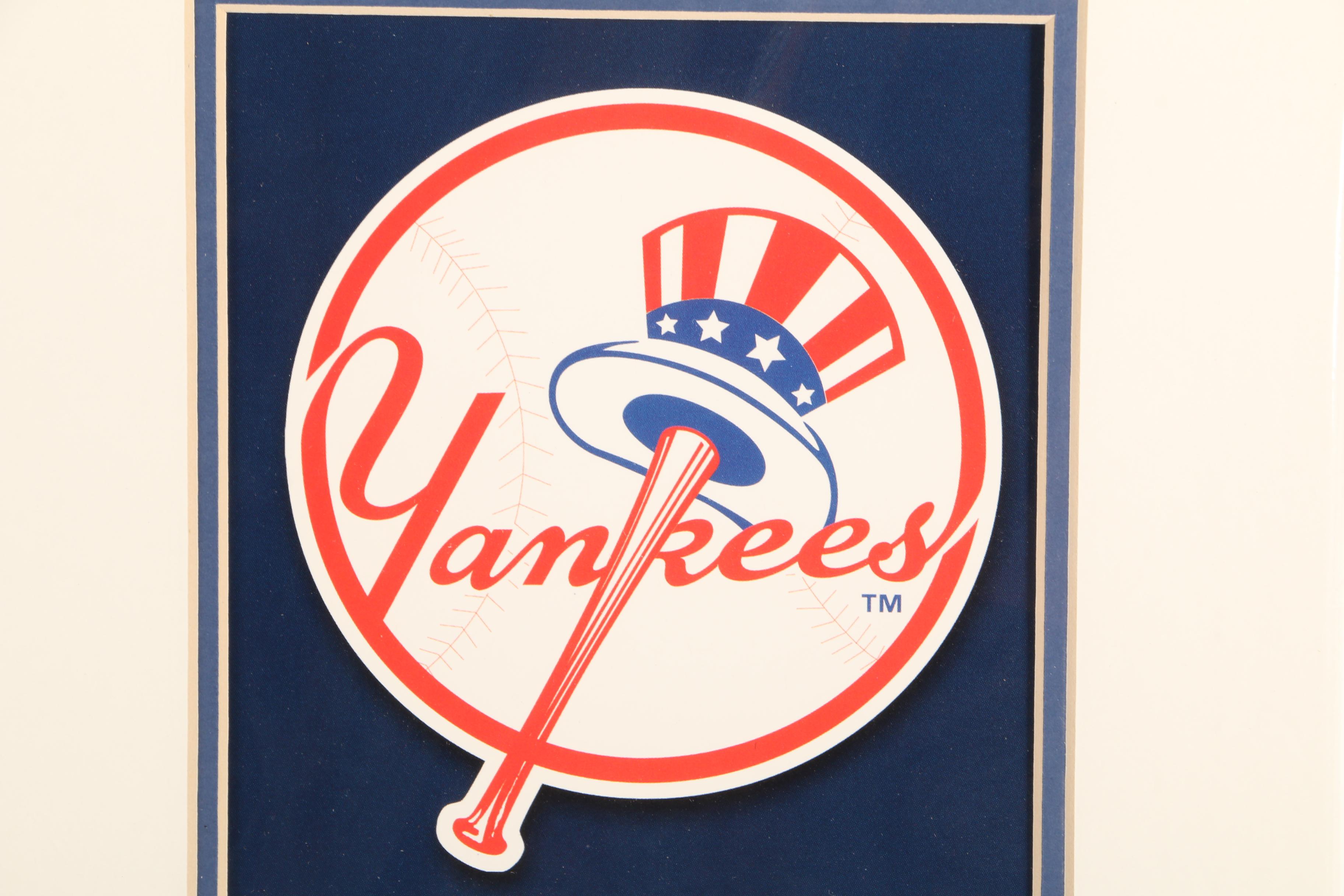 Yogi Berra Signed New York Yankees Looney Tunes Baseball Lithograph COA