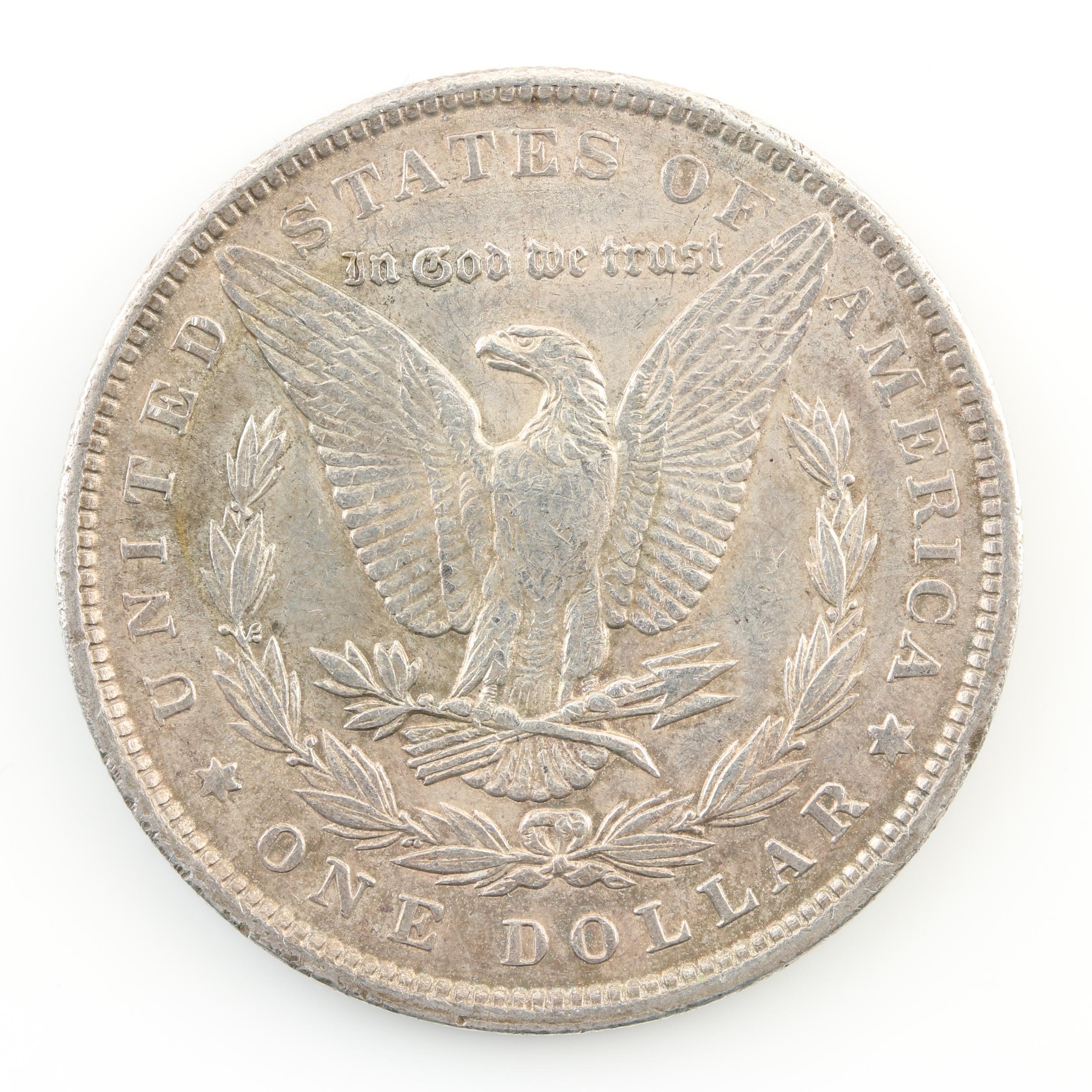 1879-O, 1885-O, 1900 and 1921 Morgan Silver Dollars