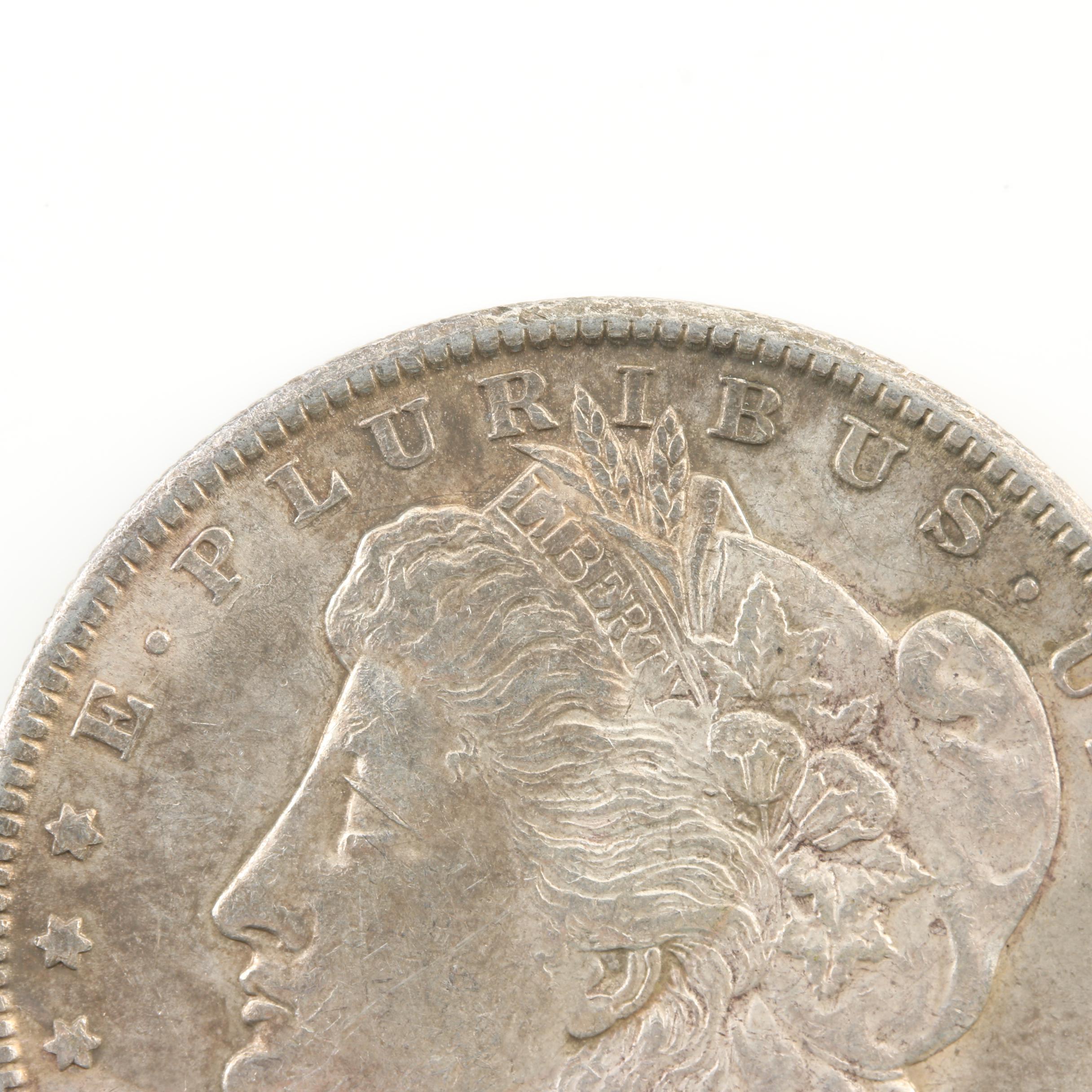 1879-O, 1885-O, 1900 and 1921 Morgan Silver Dollars
