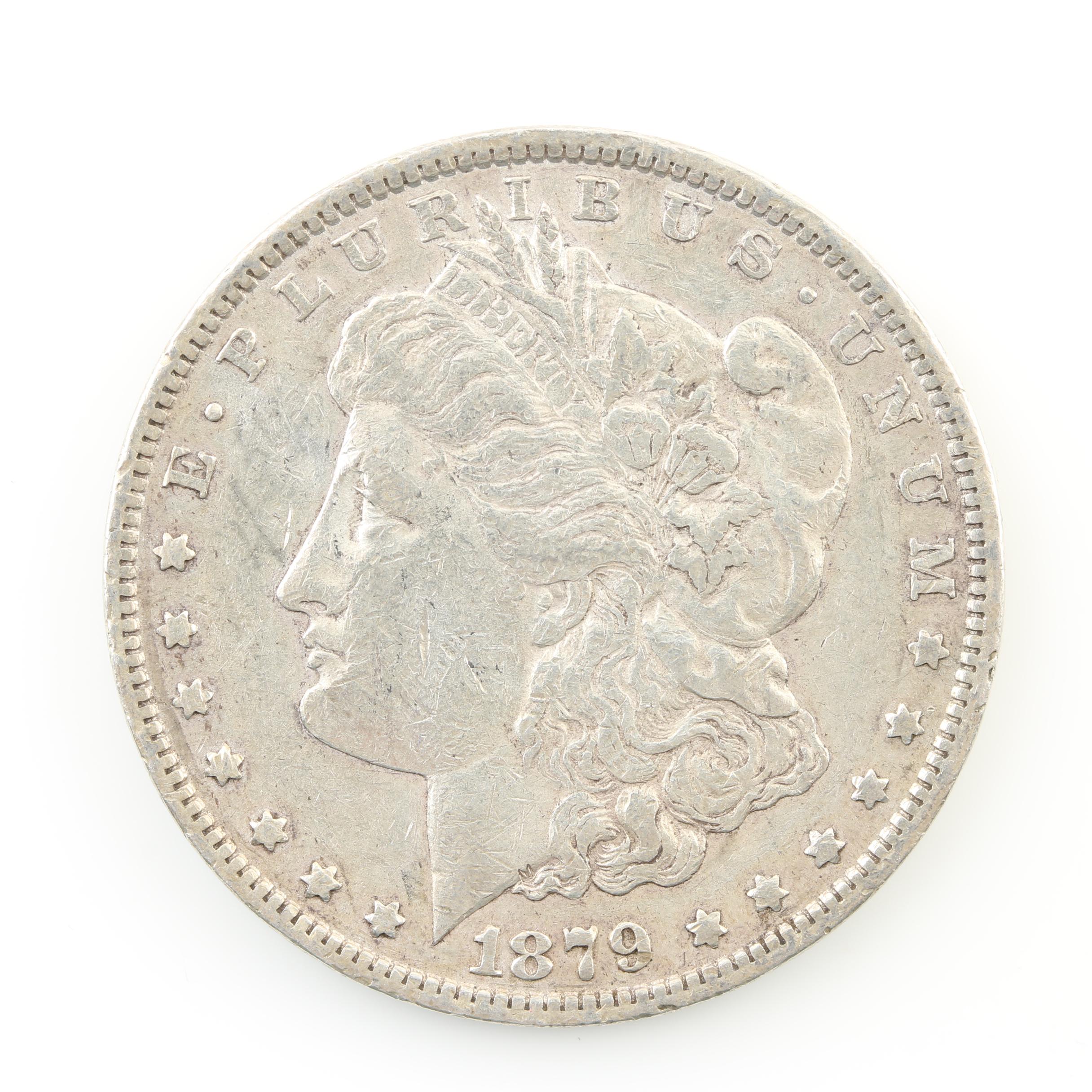 1879-O, 1885-O, 1900 and 1921 Morgan Silver Dollars