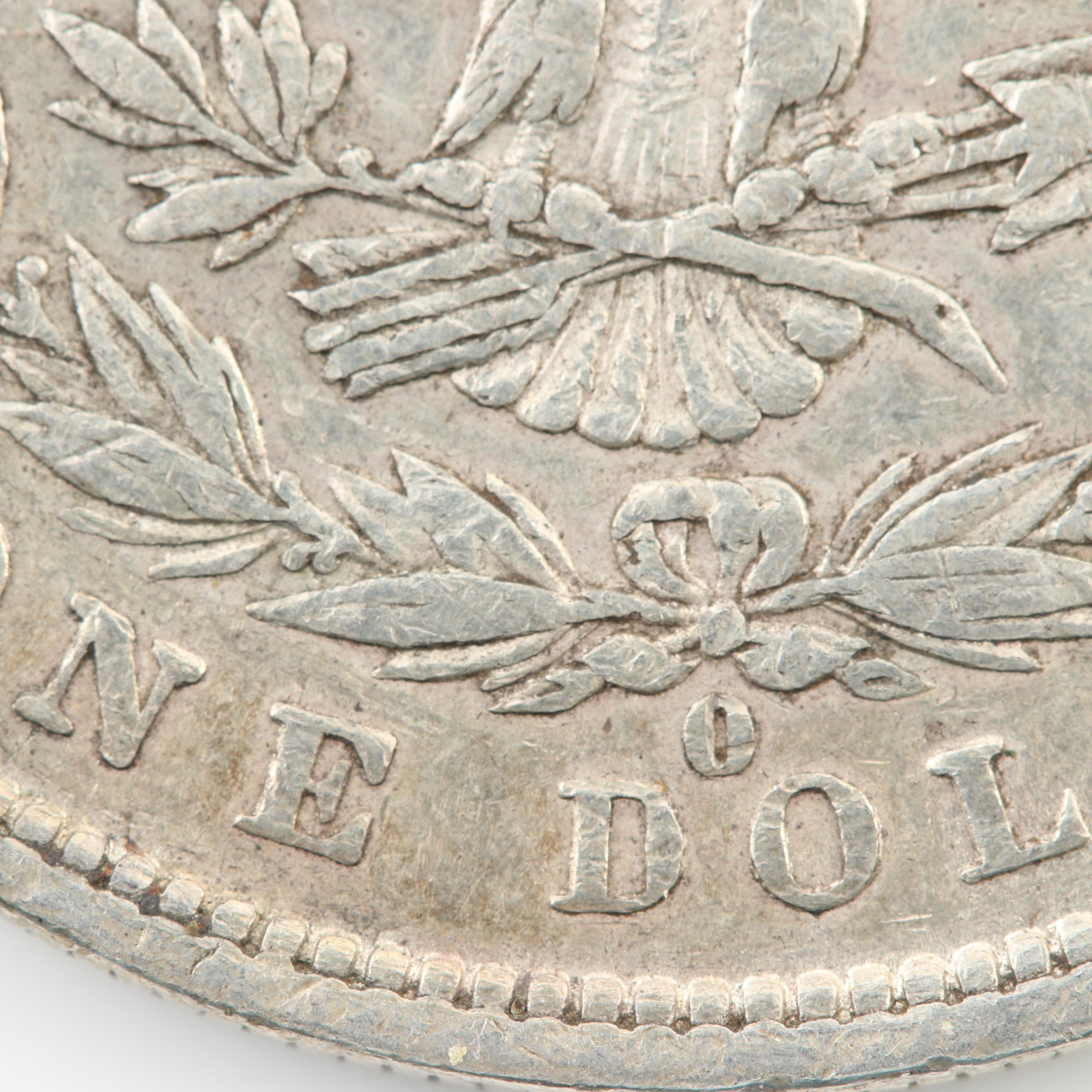 1879-O, 1885-O, 1900 and 1921 Morgan Silver Dollars