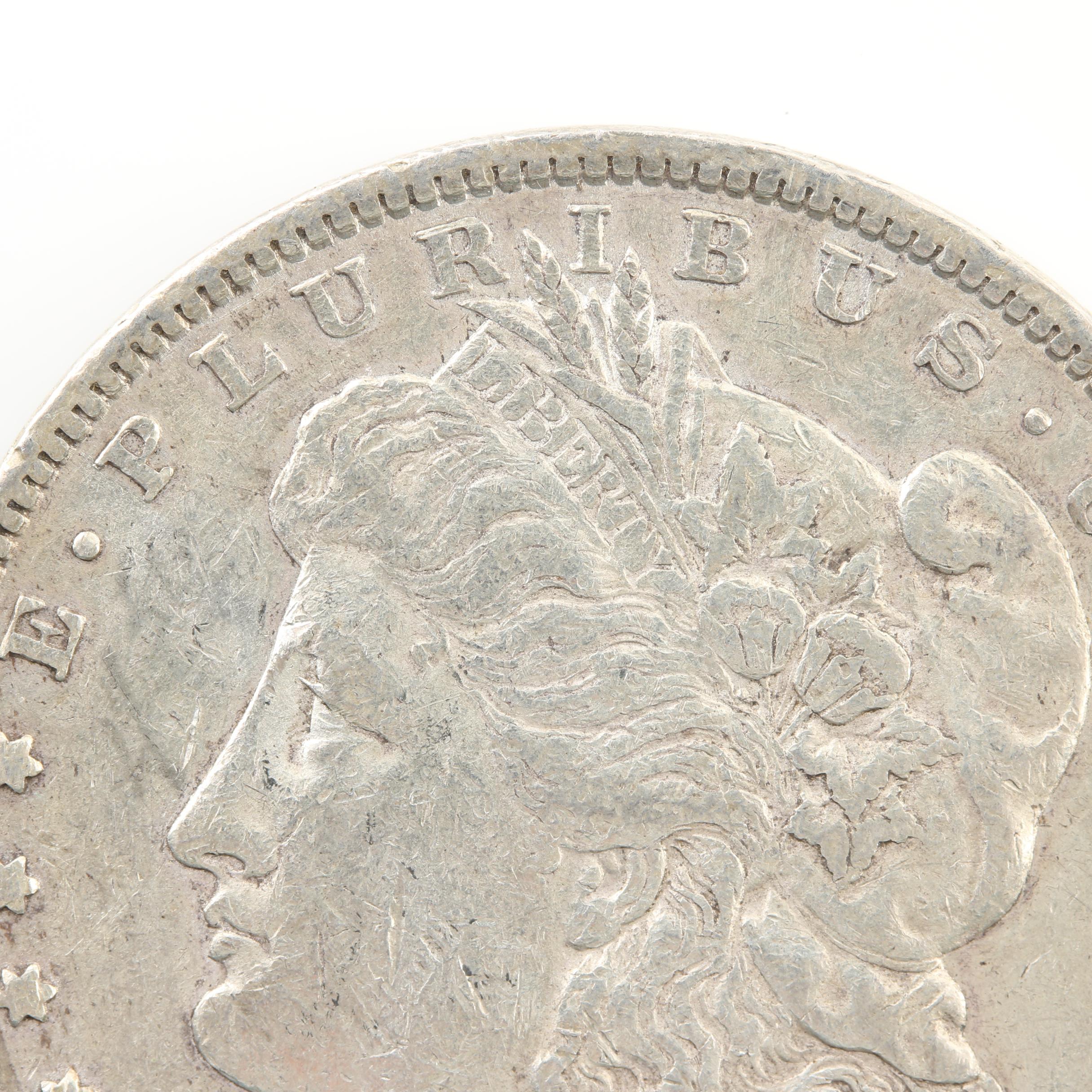 1879-O, 1885-O, 1900 and 1921 Morgan Silver Dollars