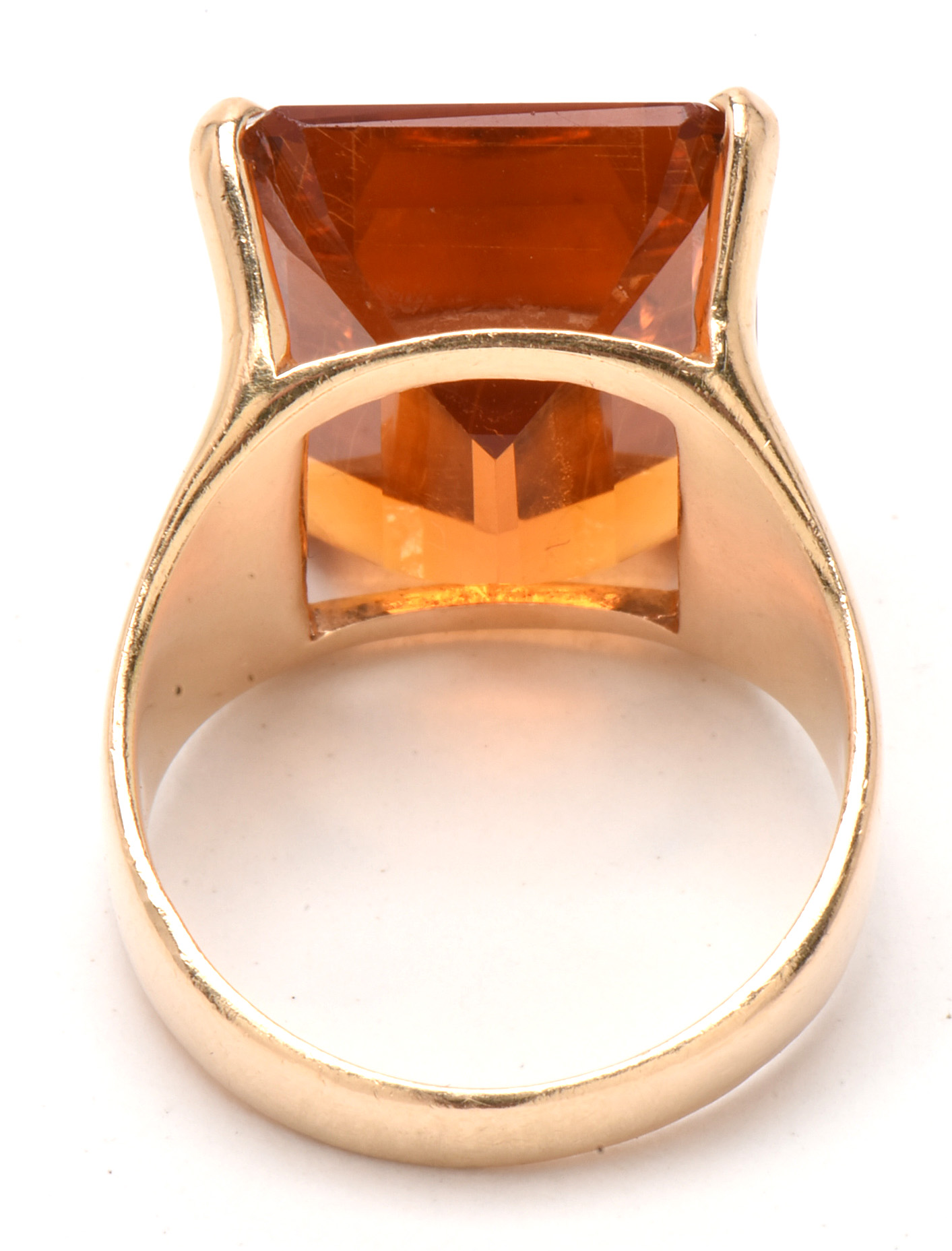 14K Yellow Gold 13.09 CT Citrine Cocktail Ring