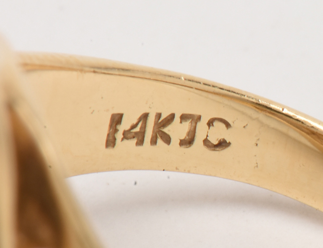 14K Yellow Gold Tahitian Black Cultured Pearl Ring