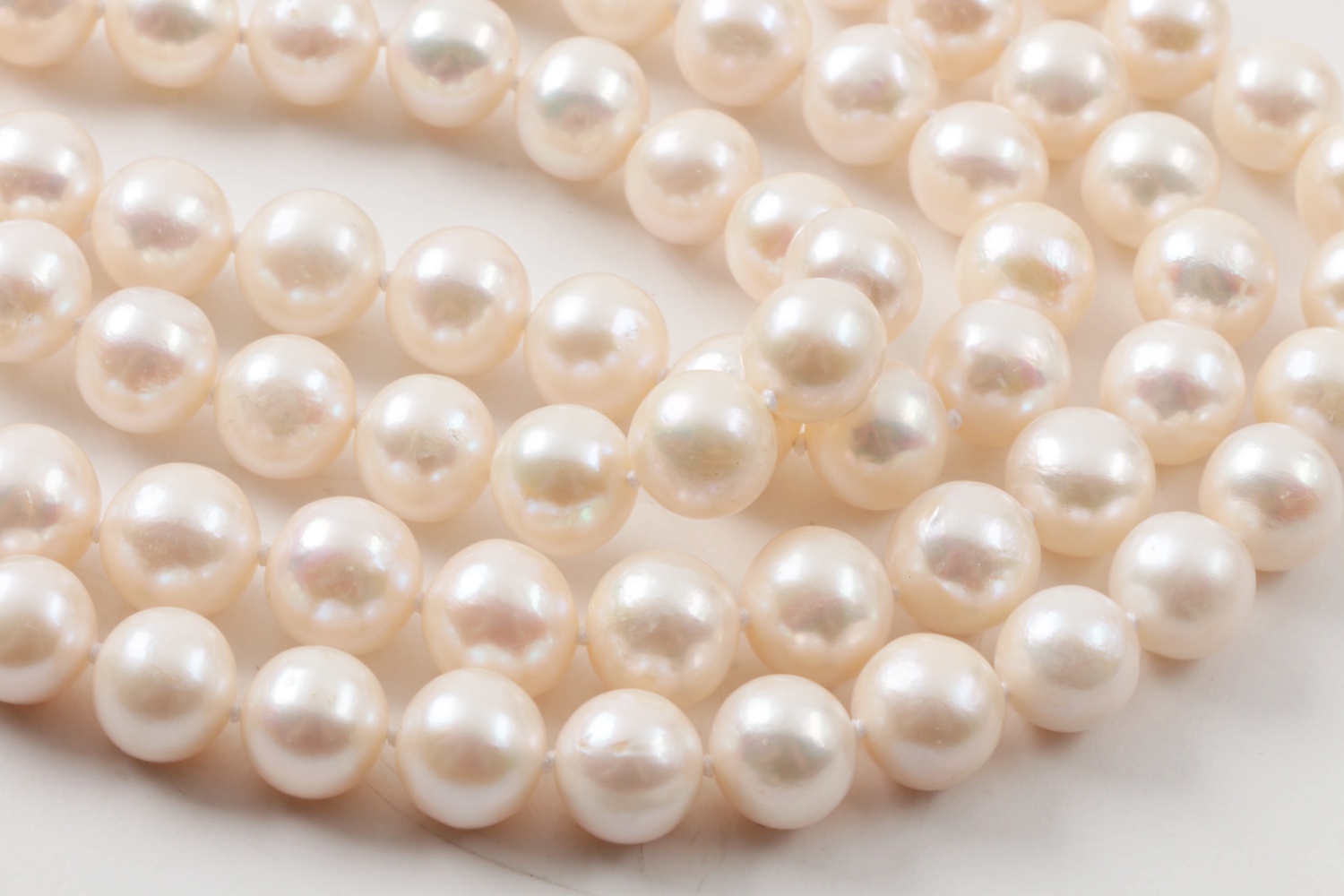 Sterling Silver Cultured Pearl Rope Length Necklace