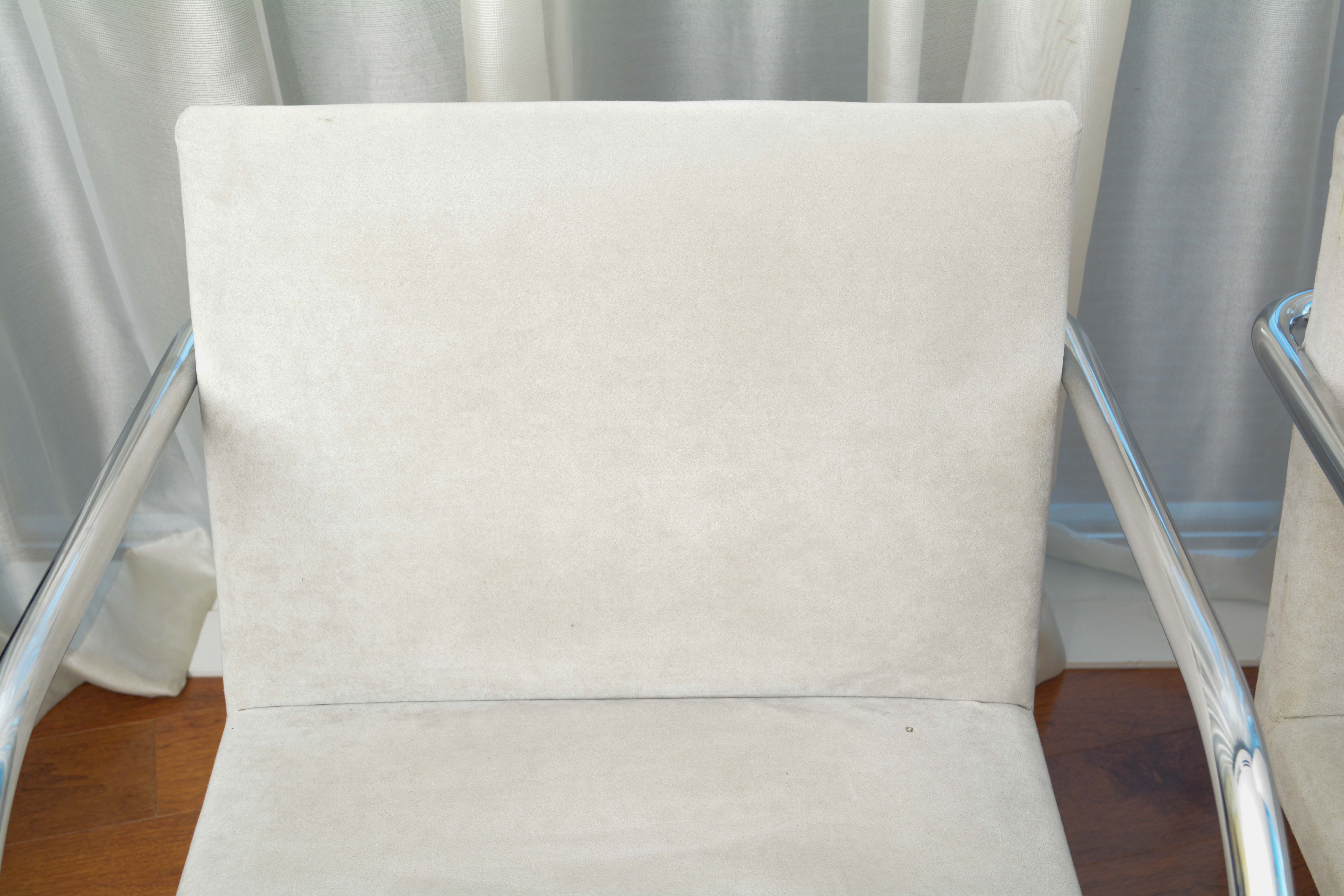 Bauhaus Style Suede Cantilever Chairs by Alivar