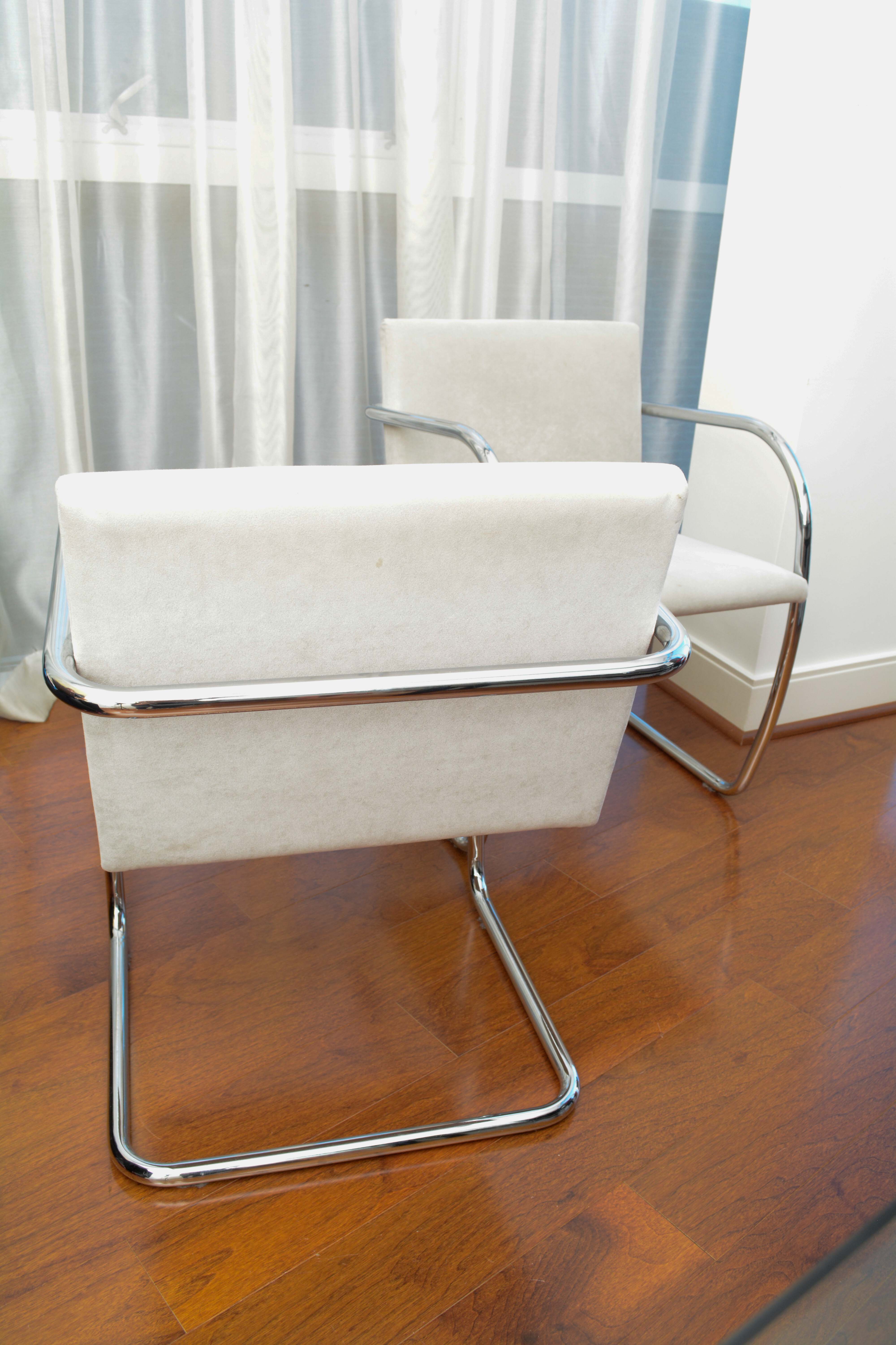 Bauhaus Style Suede Cantilever Chairs by Alivar