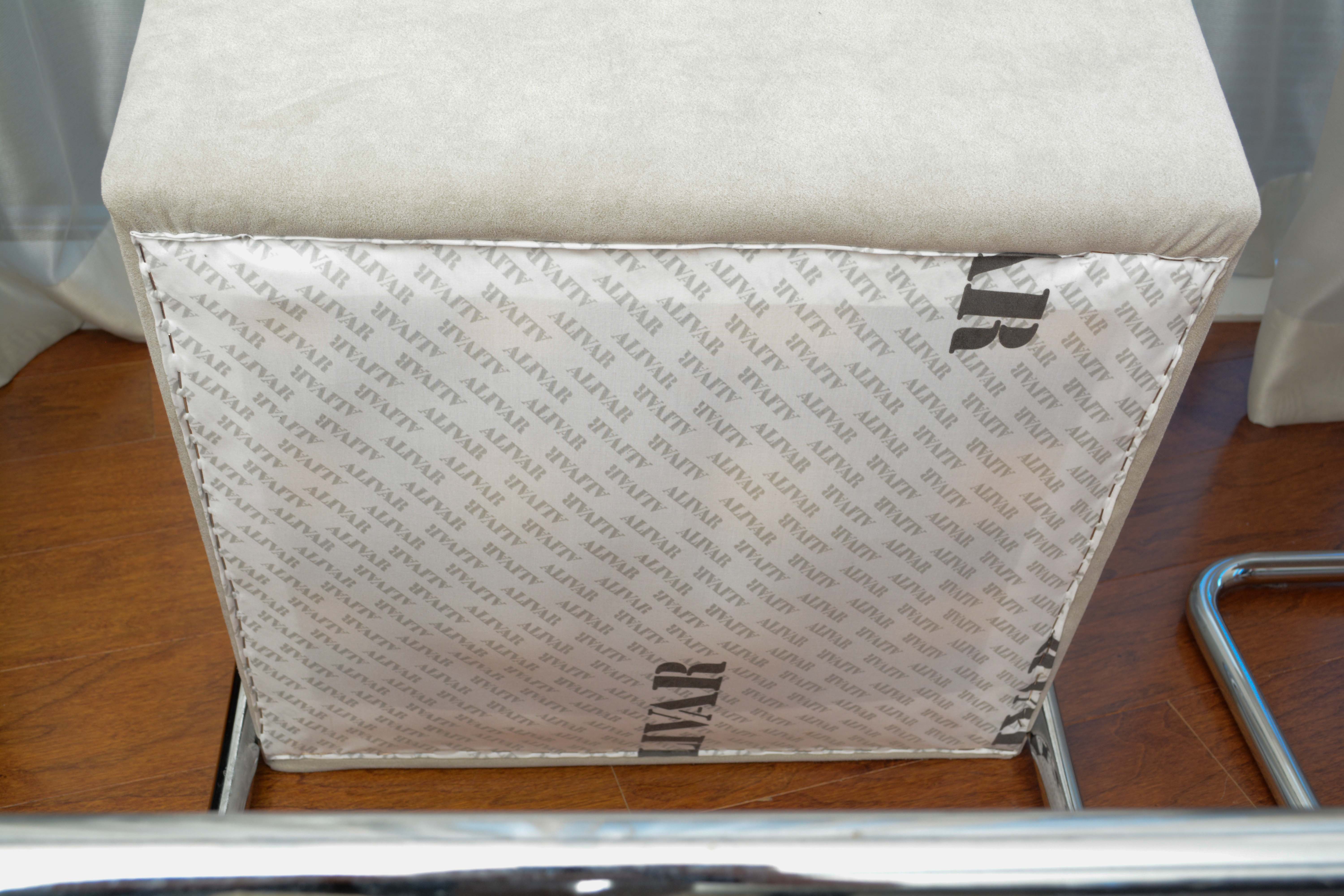 Bauhaus Style Suede Cantilever Chairs by Alivar