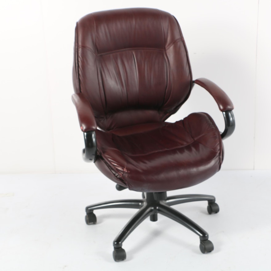 Burgundy Leather Executive Desk Chair by Lane
