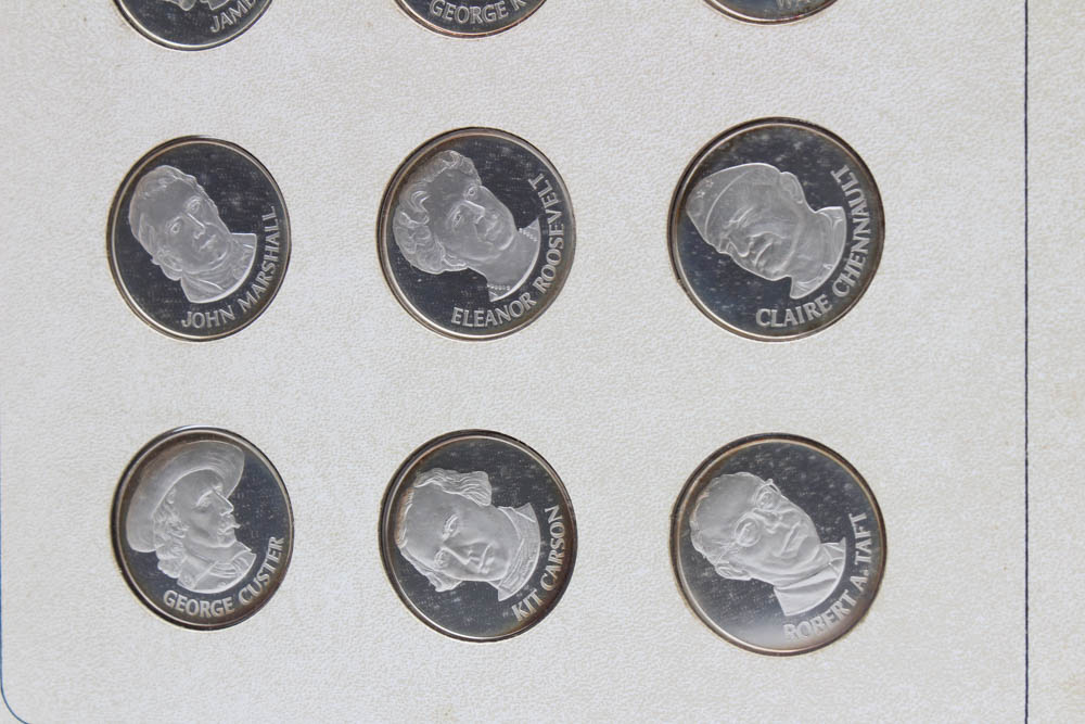 Danbury Mint "Great Patriots of the United States" Sterling Silver Medals Set