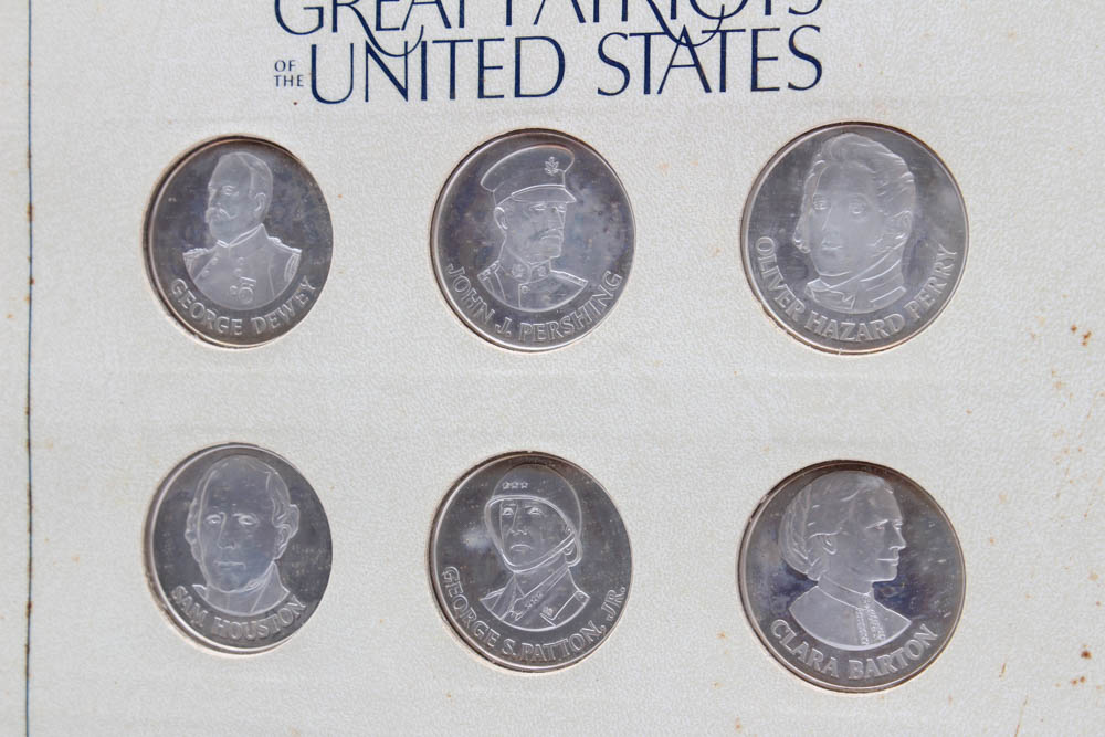 Danbury Mint "Great Patriots of the United States" Sterling Silver Medals Set