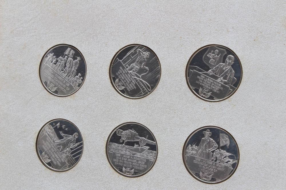 Danbury Mint "Great Patriots of the United States" Sterling Silver Medals Set