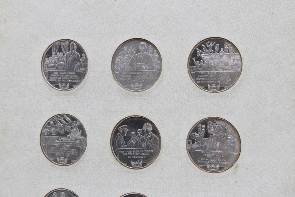 Danbury Mint "Great Patriots of the United States" Sterling Silver Medals Set