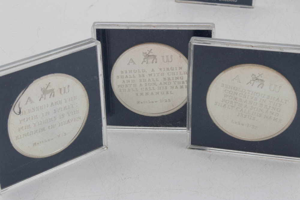 Danbury Mint "The Life of Jesus Collection" Sterling Silver Medal Set