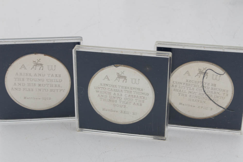 Danbury Mint "The Life of Jesus Collection" Sterling Silver Medal Set