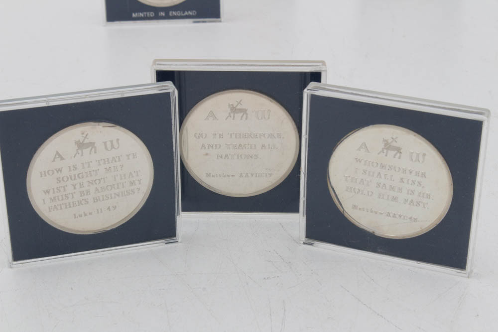 Danbury Mint "The Life of Jesus Collection" Sterling Silver Medal Set