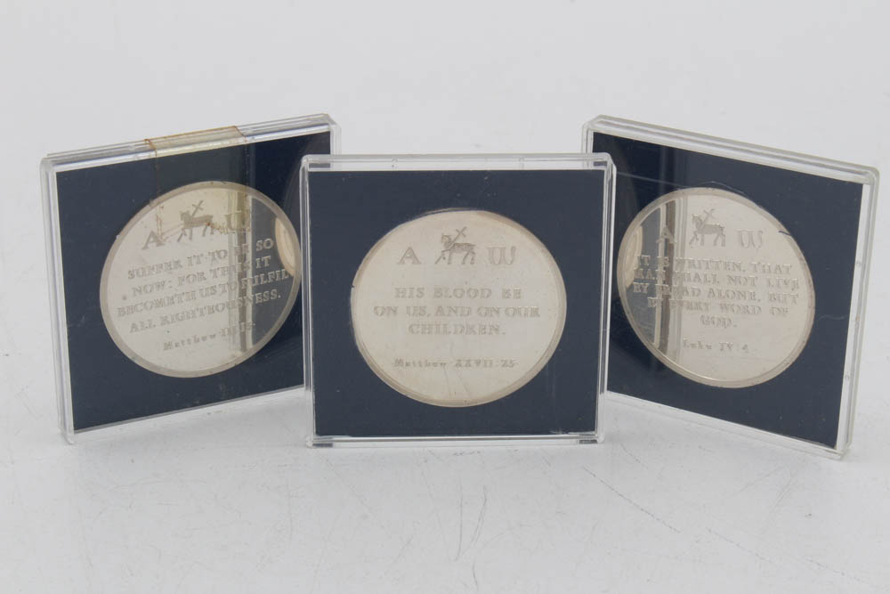 Danbury Mint "The Life of Jesus Collection" Sterling Silver Medal Set